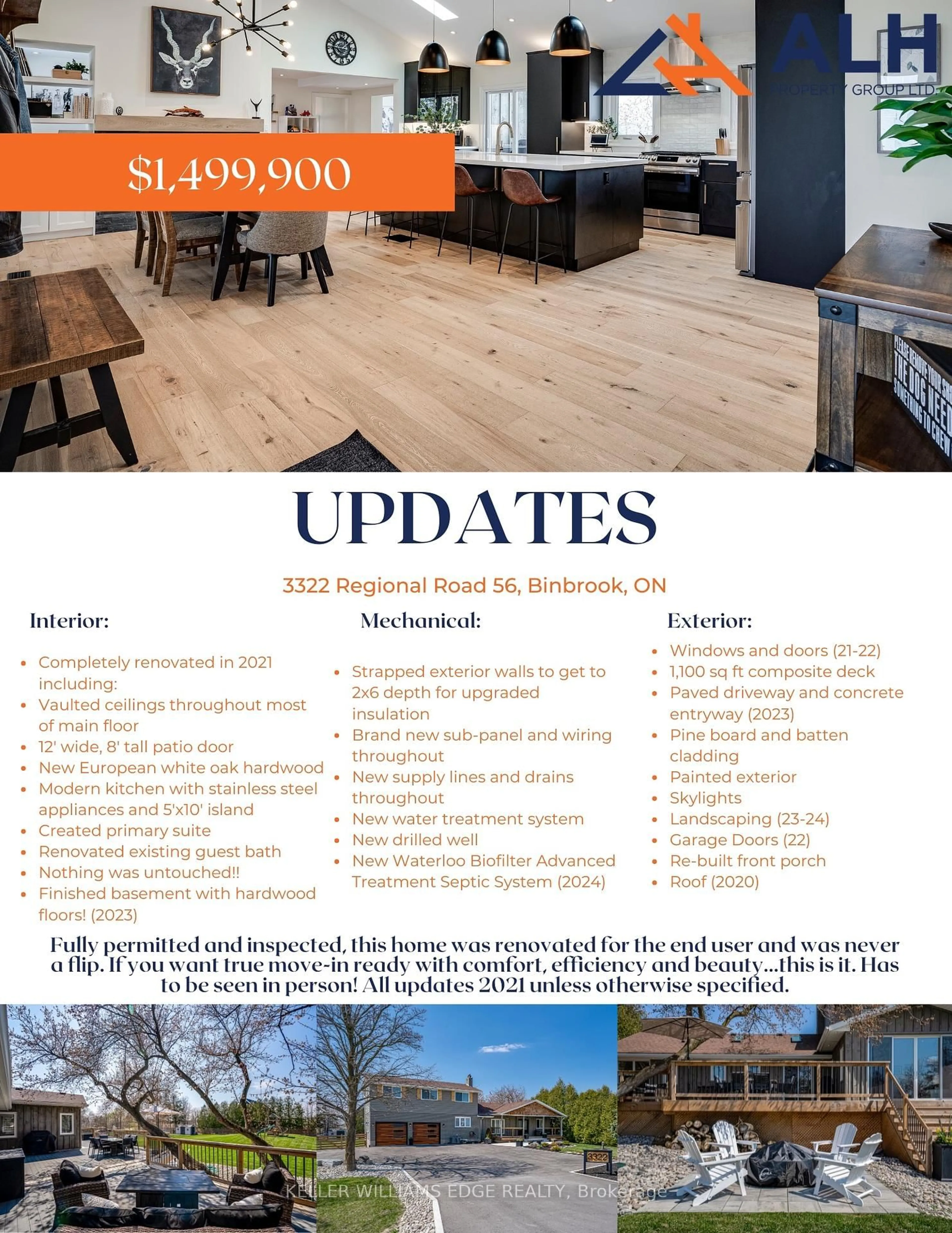 Open concept kitchen, wood/laminate floor for 3322 Regional Road 56 Rd, Hamilton Ontario L0R 1C0
