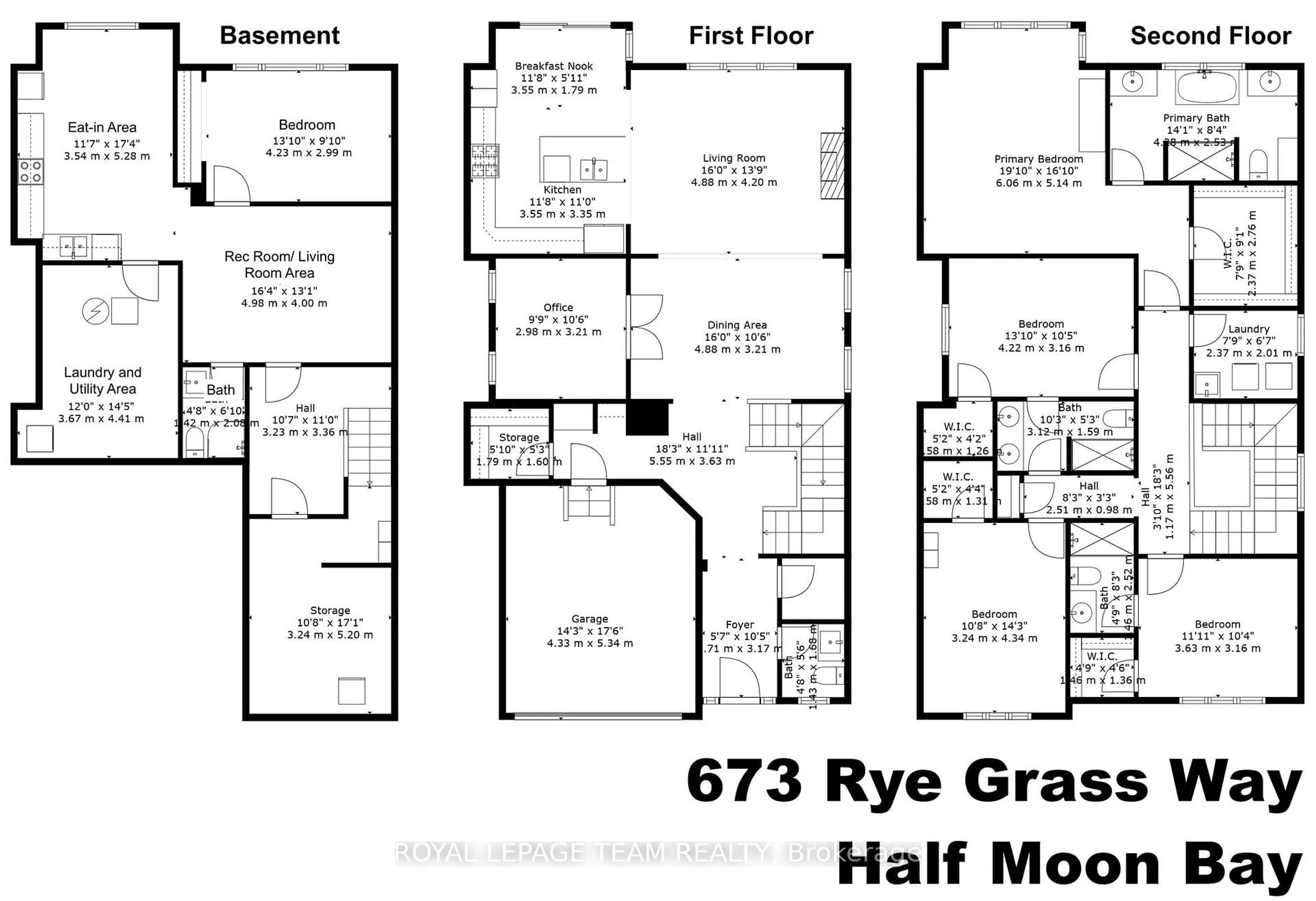 Floor plan for 673 Rye Grass Way, Ottawa Ontario K2J 6Z8