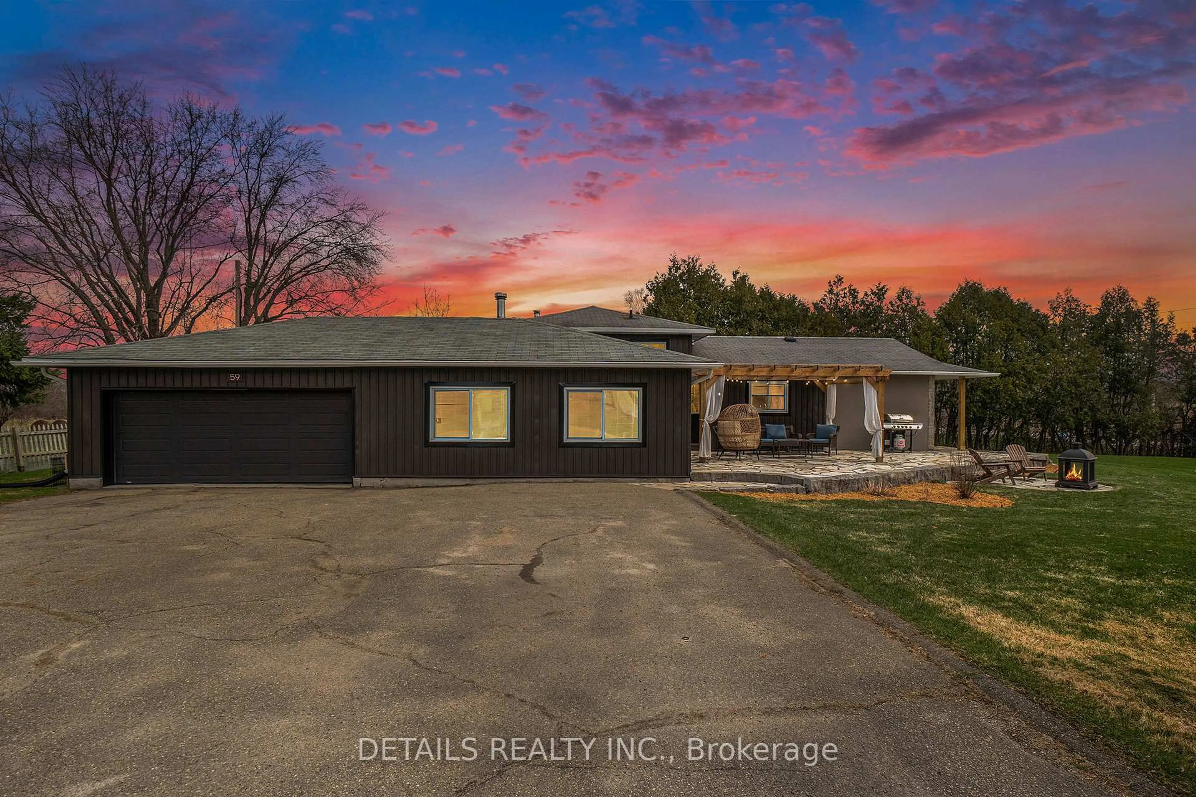A pic from outside/outdoor area/front of a property/back of a property/a pic from drone, street for 59 Poonamalie Rd, Rideau Lakes Ontario K7A 0E8