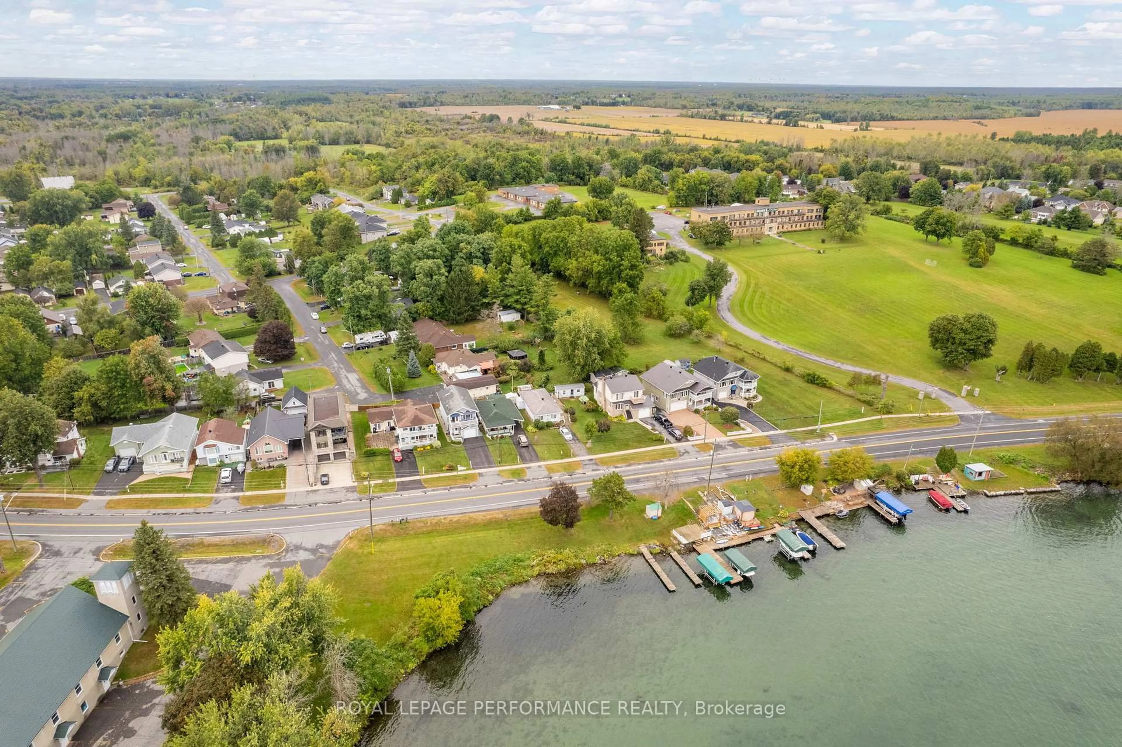 A pic from outside/outdoor area/front of a property/back of a property/a pic from drone, water/lake/river/ocean view for 18329 County Rd 2 Rd, South Glengarry Ontario K6H 5R5