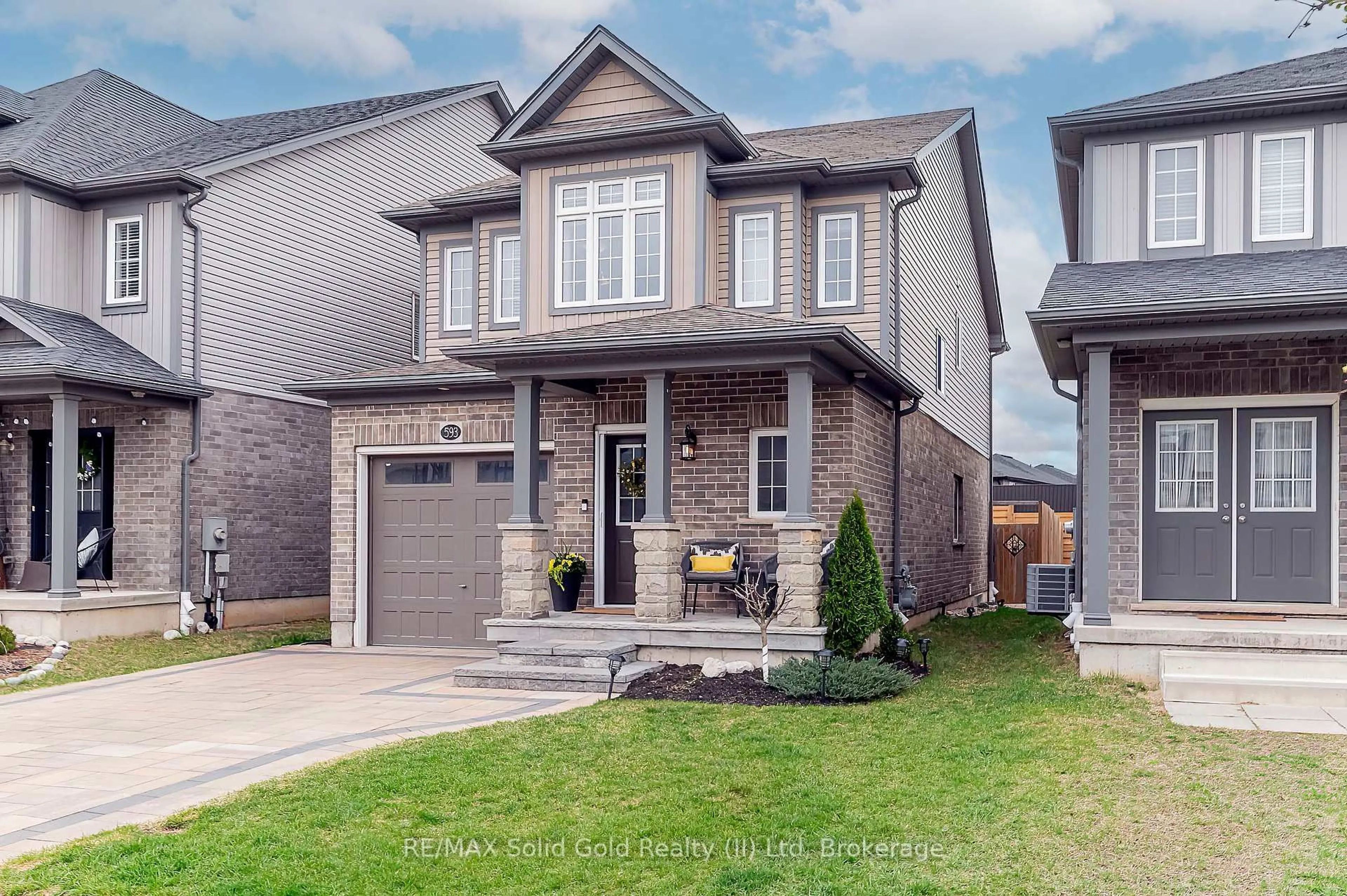 Home with brick exterior material, street for 593 Blair Creek Dr, Kitchener Ontario N2P 0E6