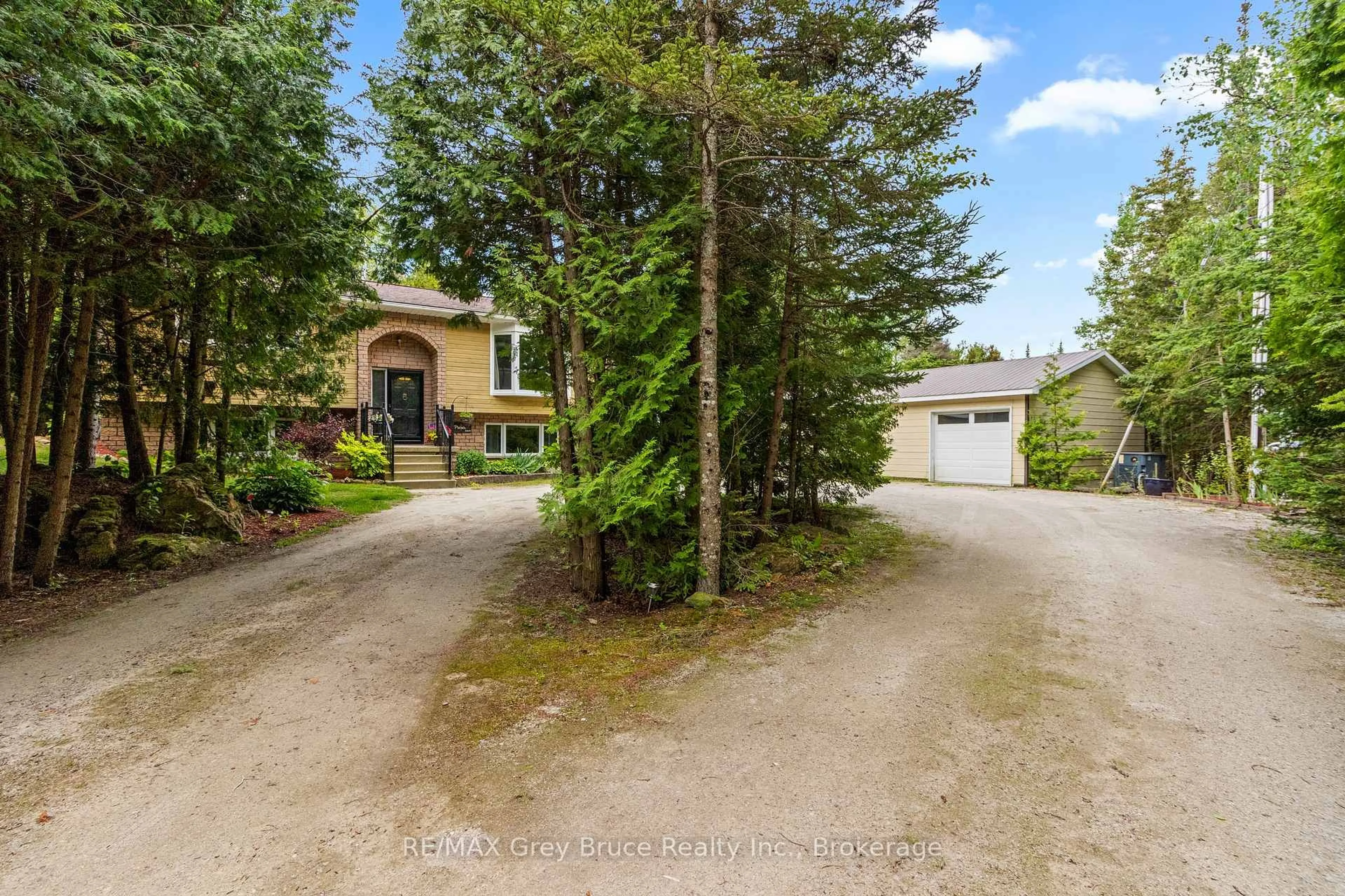 A pic from outside/outdoor area/front of a property/back of a property/a pic from drone, street for 73 Corey Cres, Northern Bruce Peninsula Ontario N0H 2R0