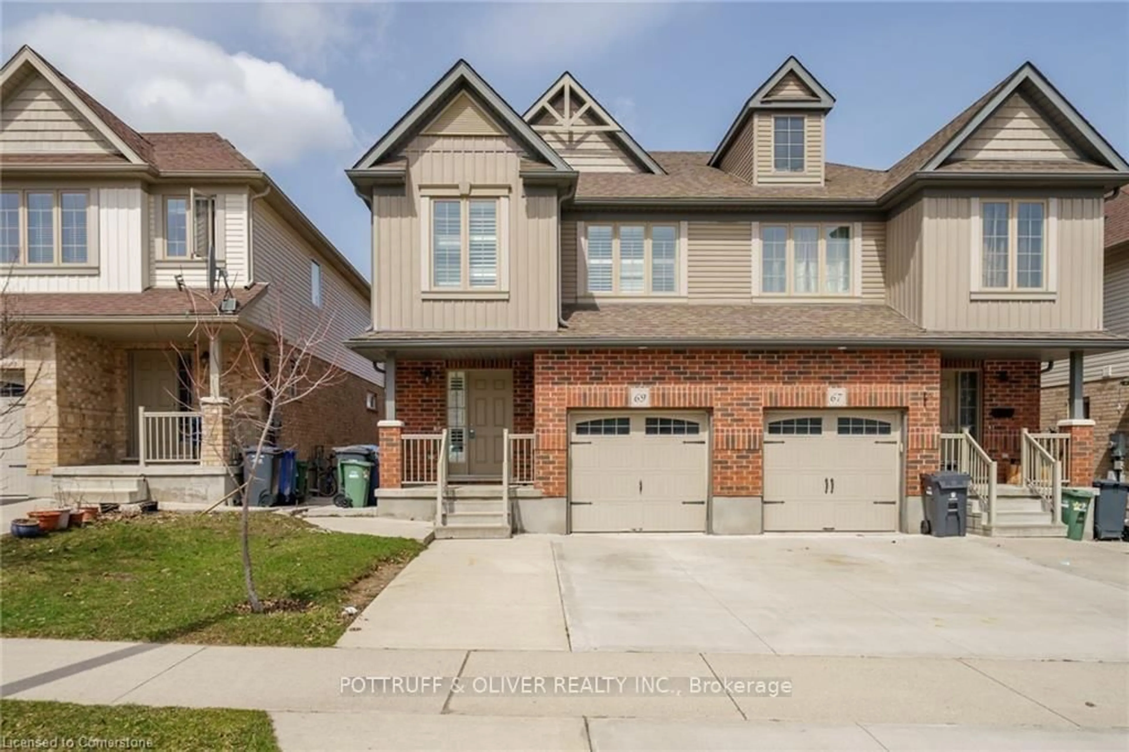 Home with brick exterior material, street for 69 Curzon Cres, Guelph Ontario N1K 0B2