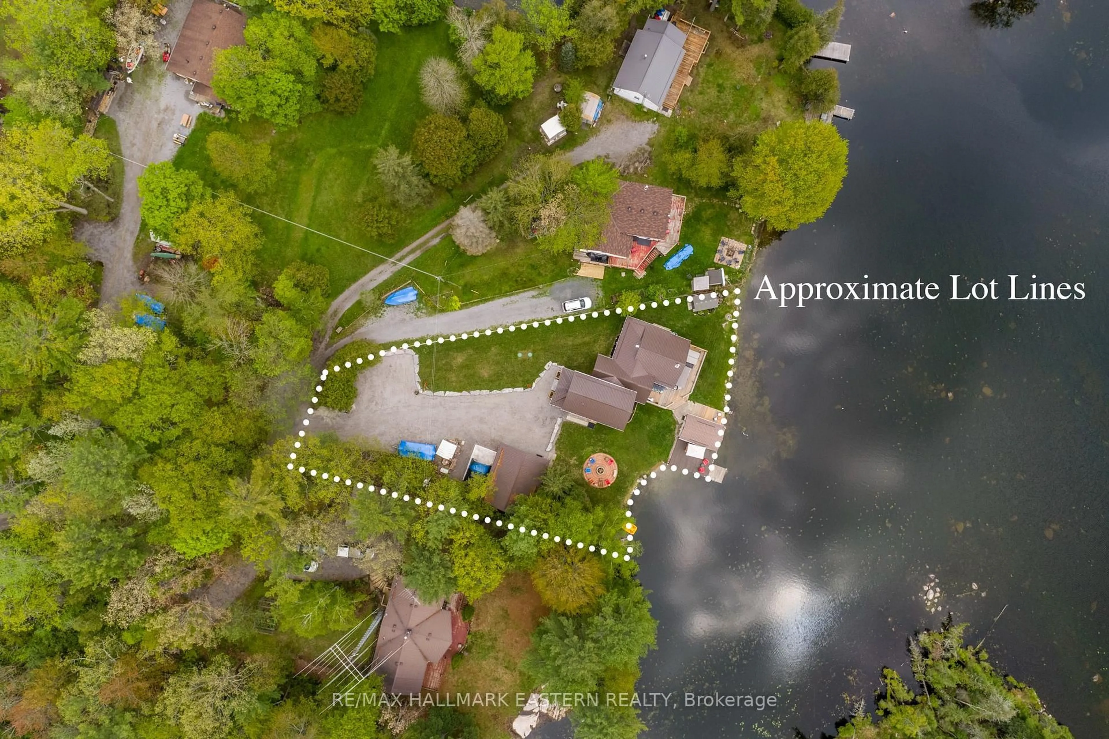 A pic from outside/outdoor area/front of a property/back of a property/a pic from drone, water/lake/river/ocean view for 2151 Little Chipmunk Rd, Douro-Dummer Ontario K0L 2H0