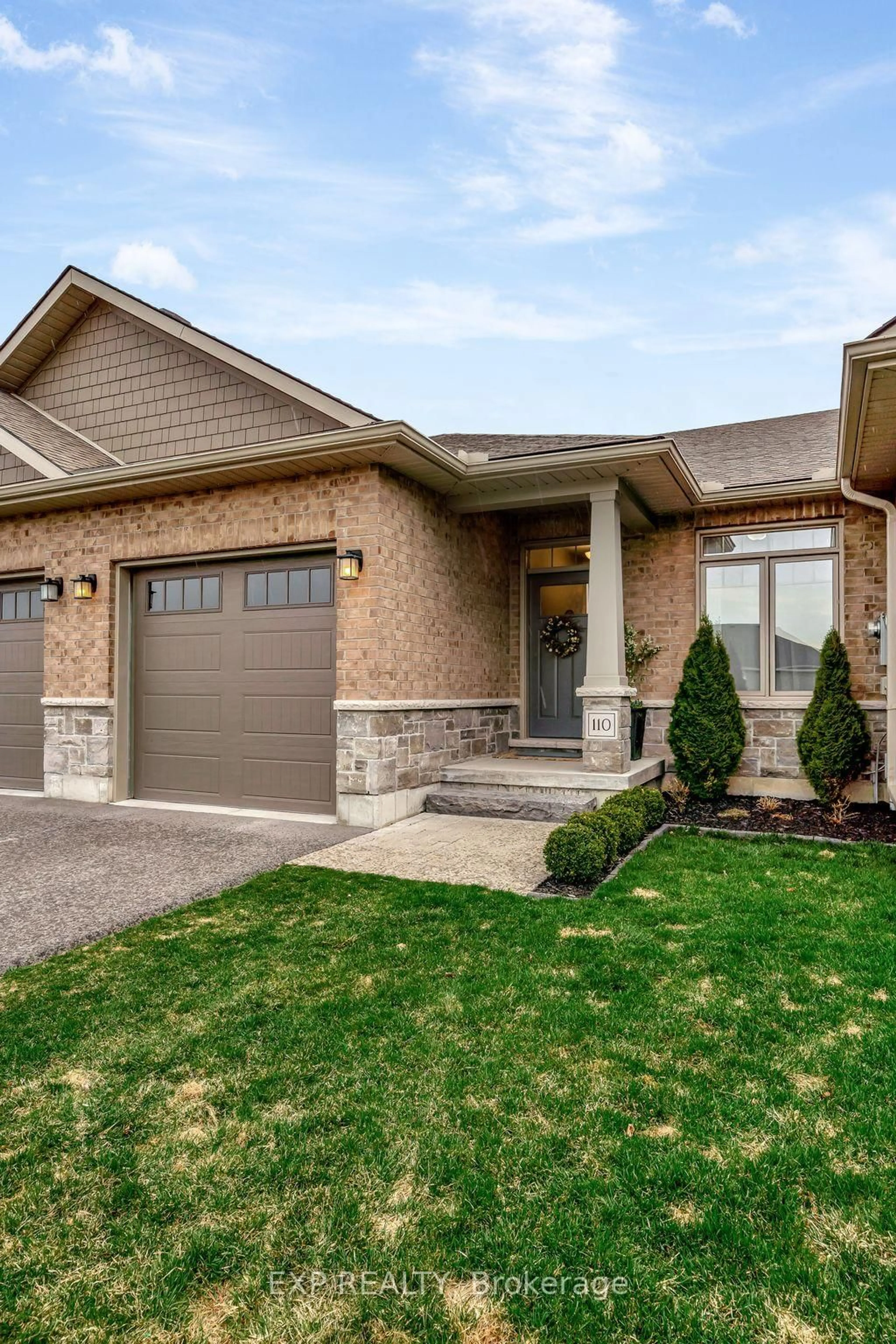 Home with brick exterior material, street for 110 Spruce Gdns, Belleville Ontario K8N 0B5