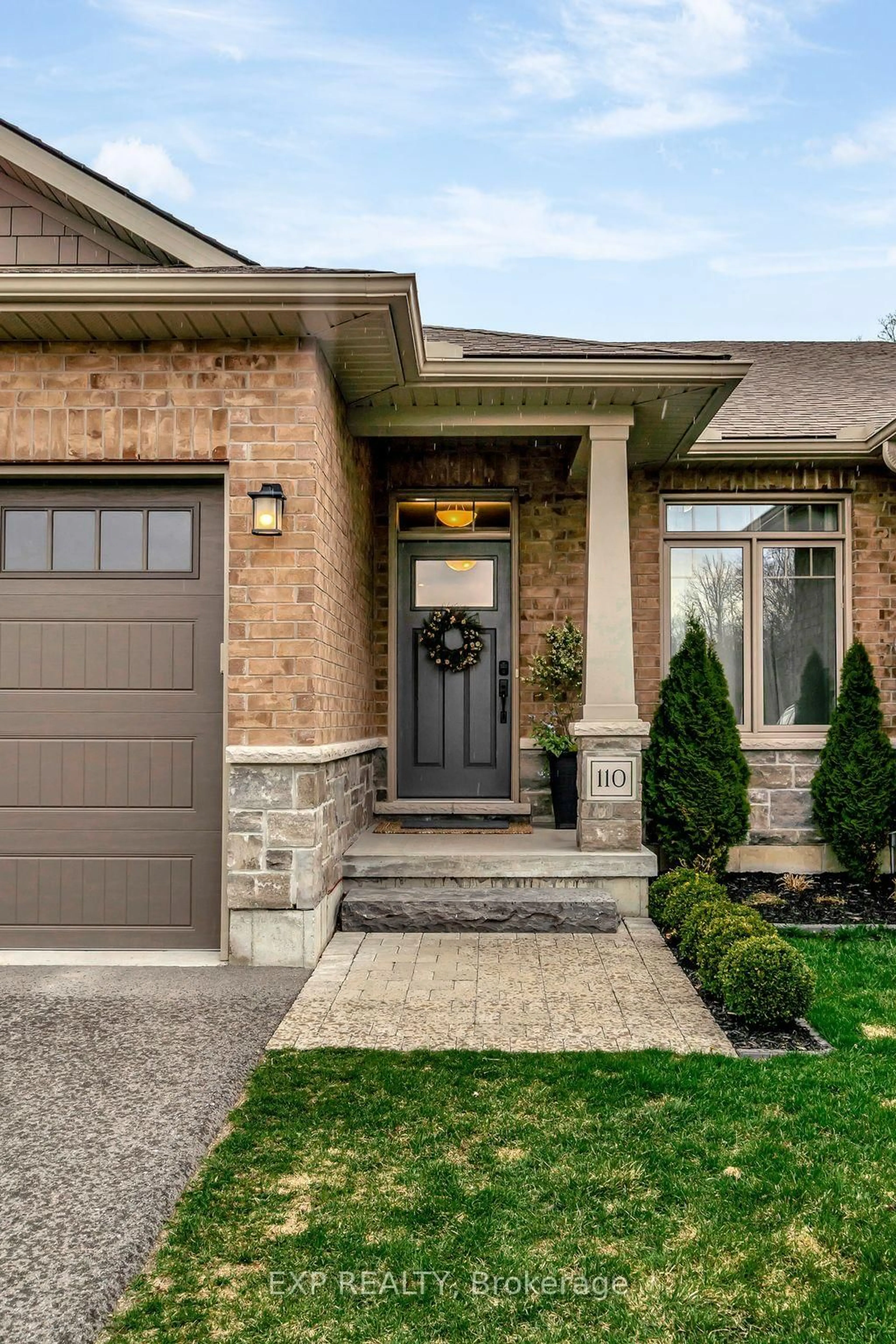 Home with brick exterior material, street for 110 Spruce Gdns, Belleville Ontario K8N 0B5