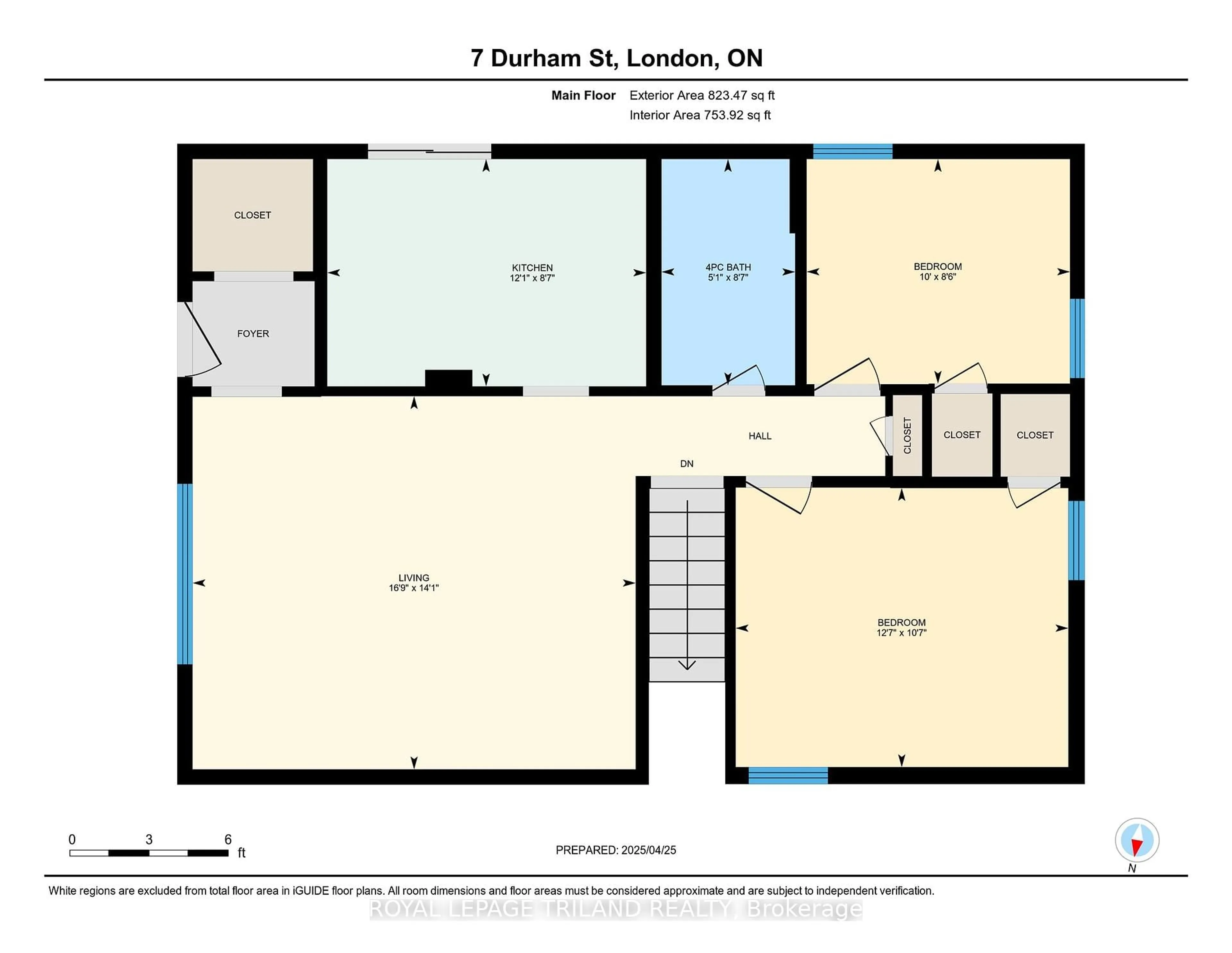 Floor plan for 7 Durham St, London East Ontario N5Y 2H9
