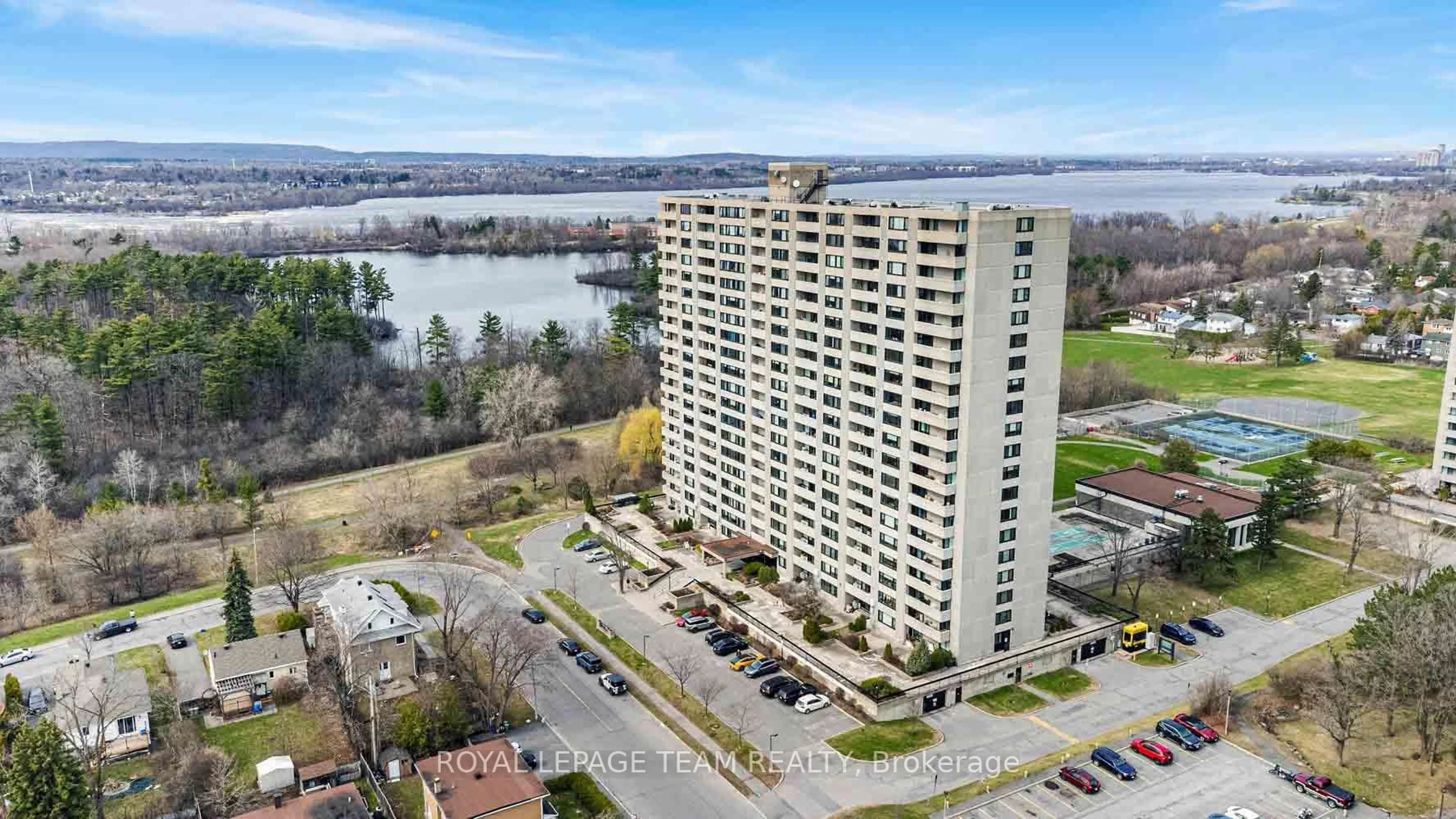 A pic from outside/outdoor area/front of a property/back of a property/a pic from drone, water/lake/river/ocean view for 265 Poulin Ave #1603, Ottawa Ontario K2B 7Y8