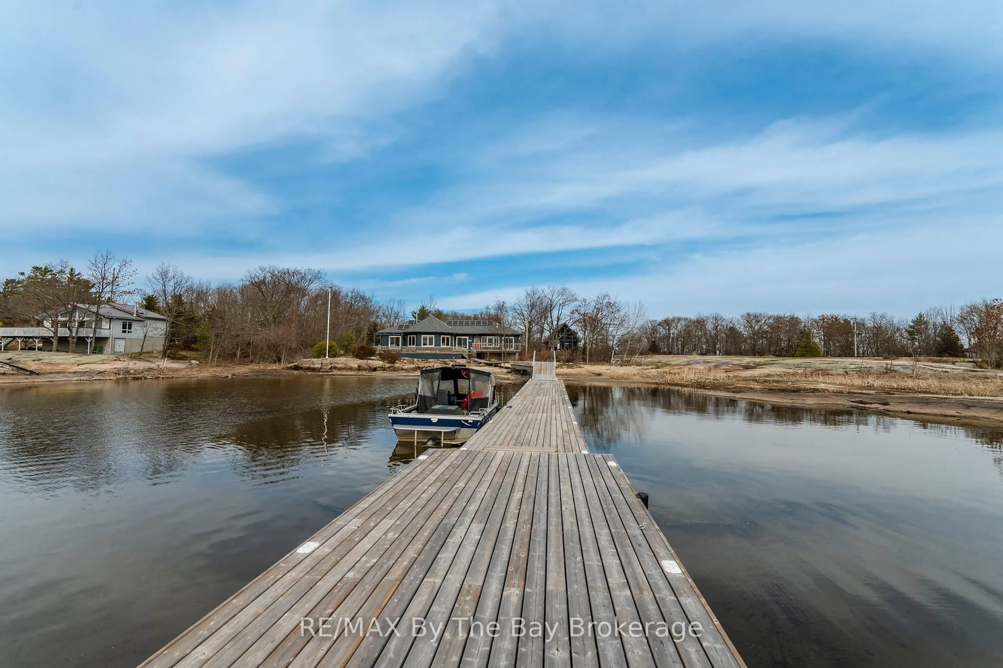 A pic from outside/outdoor area/front of a property/back of a property/a pic from drone, water/lake/river/ocean view for 3854 Is 630 Georgian Bay N/A, Georgian Bay Ontario P0E 1E0