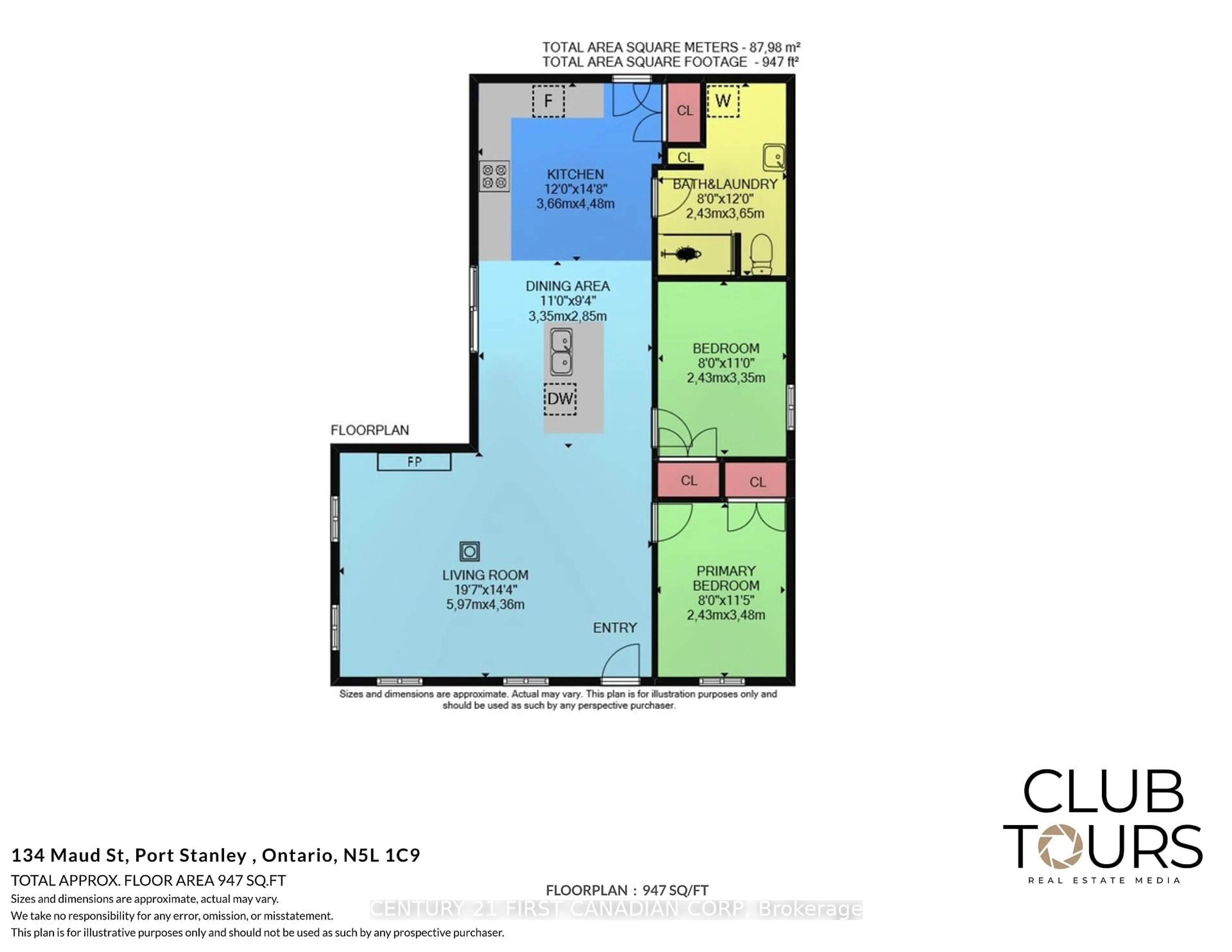 Floor plan for 134 Maud St, Central Elgin Ontario N5L 1C9