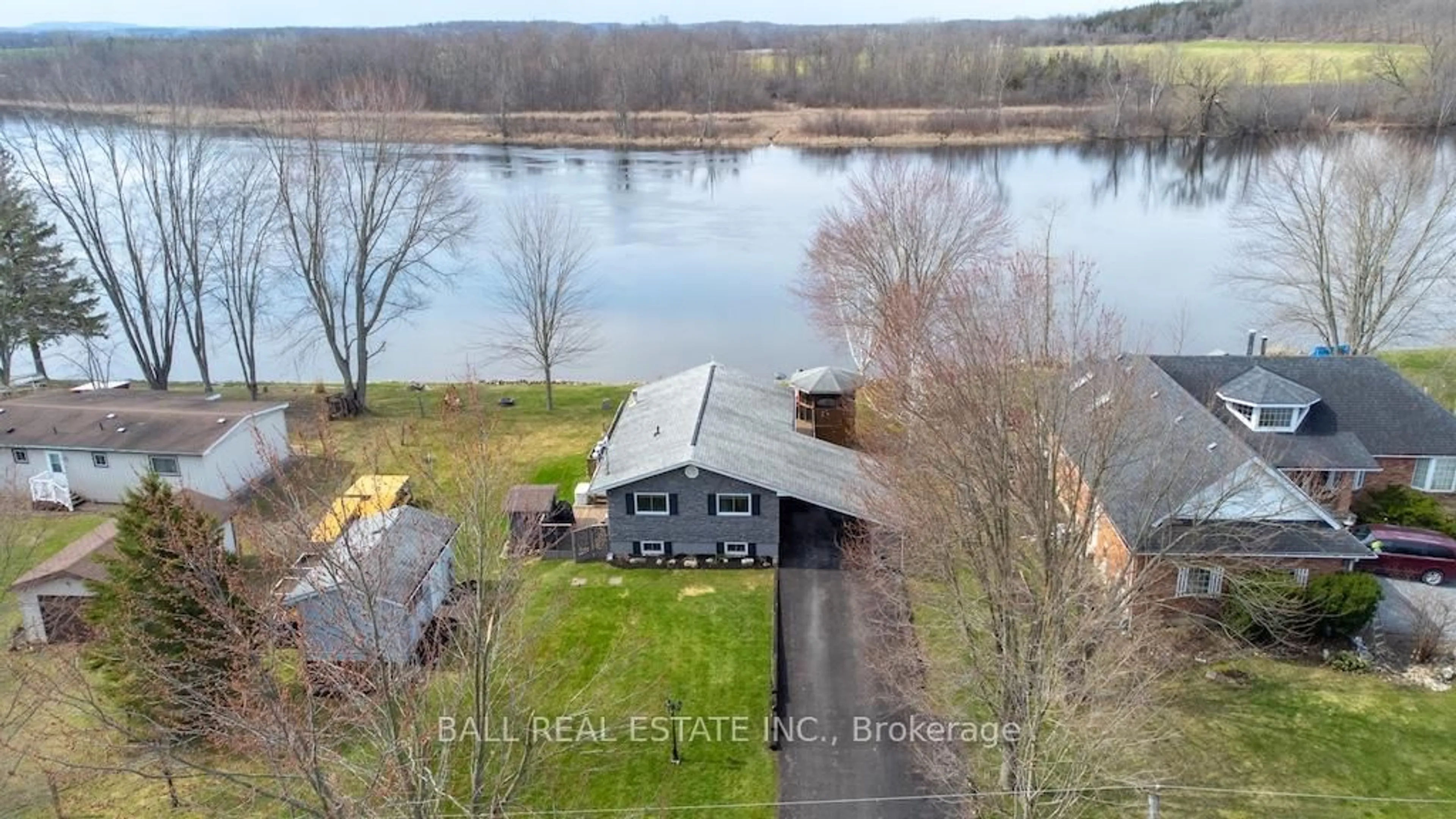 A pic from outside/outdoor area/front of a property/back of a property/a pic from drone, water/lake/river/ocean view for 142 Rodgers Rd, Trent Hills Ontario K0K 2C0