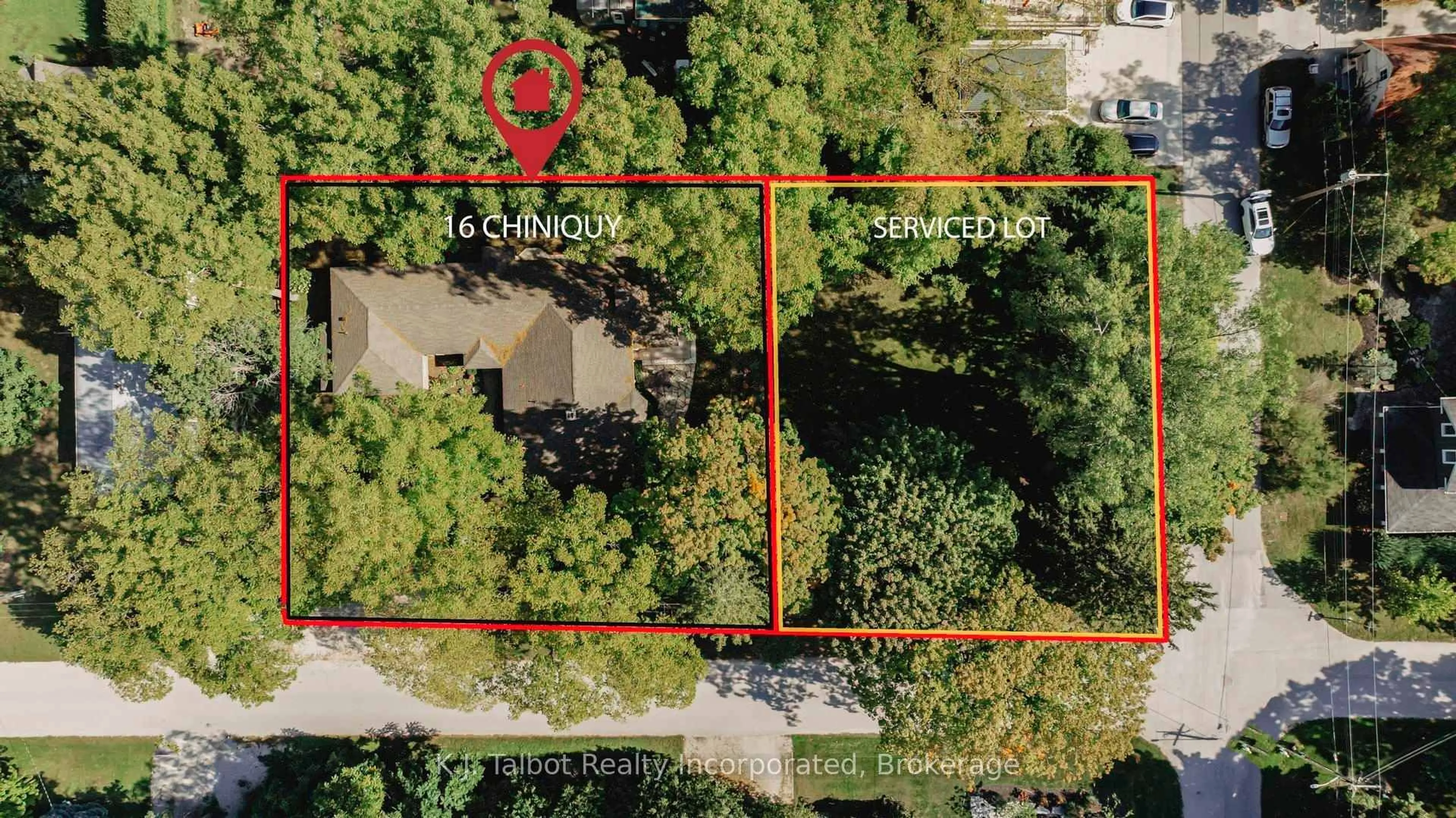 A pic from outside/outdoor area/front of a property/back of a property/a pic from drone, street for 14 & 16 Chiniquy St, Bluewater Ontario N0M 1G0