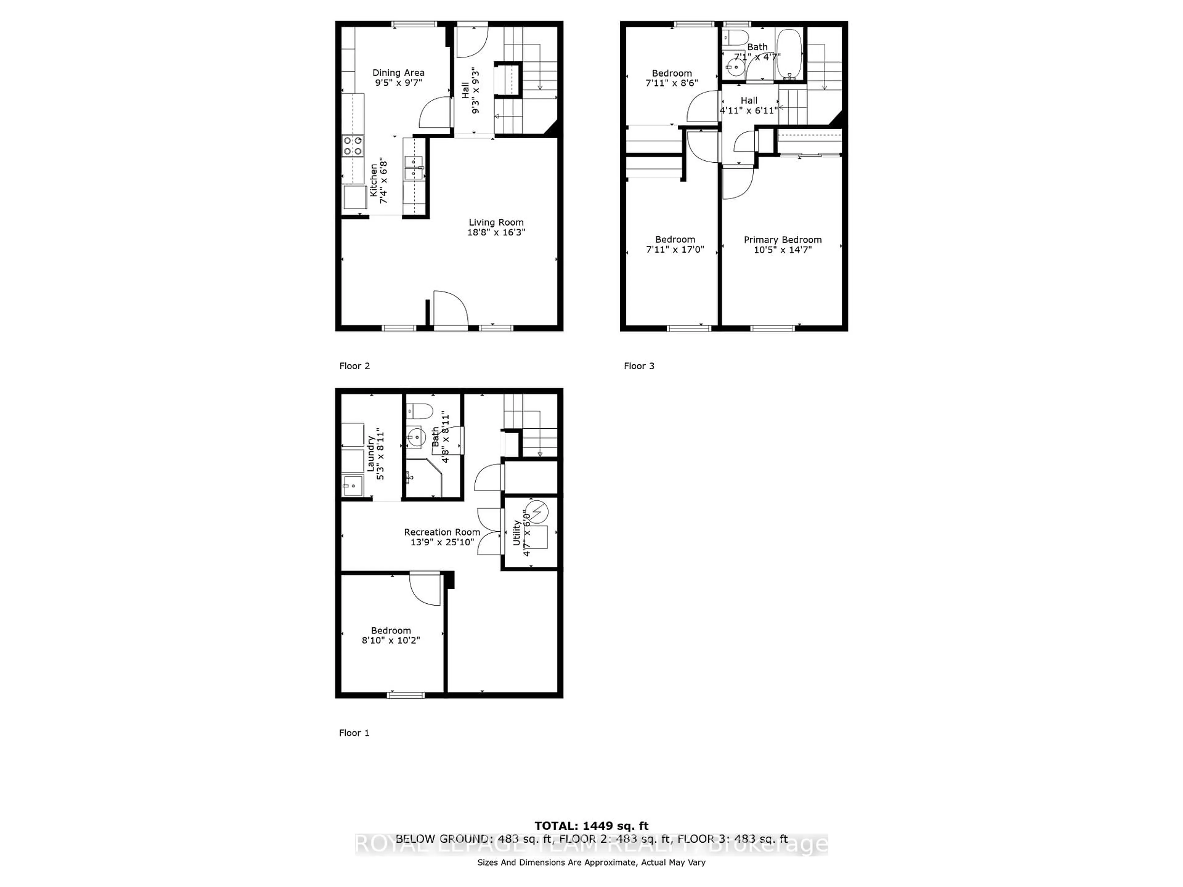 Floor plan for 243 Thistledown Crt #33, Ottawa Ontario K2J 1N1