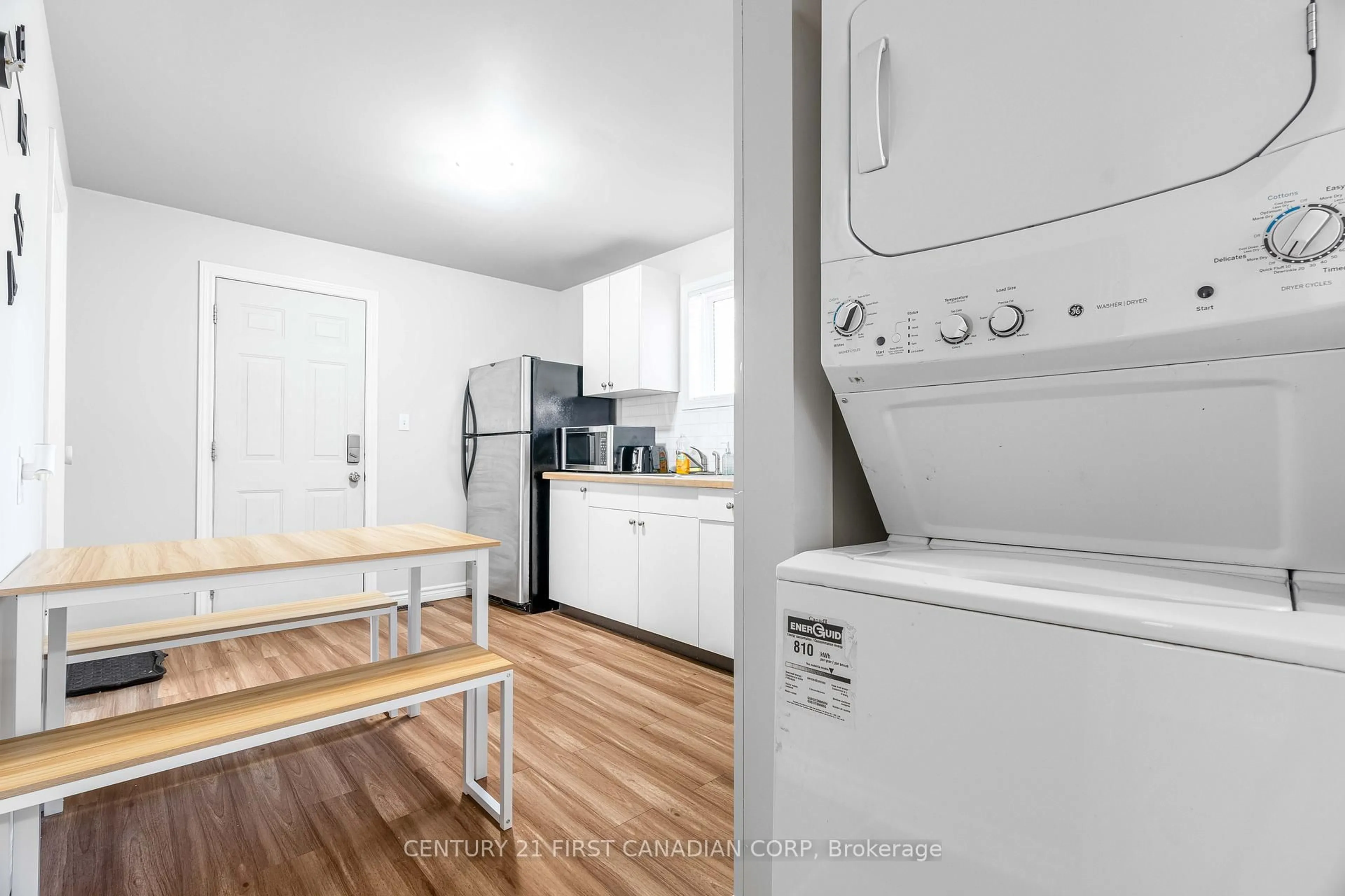 Kitchen with laundary machines, unknown for 302 Egerton St, London East Ontario N5Z 2G7
