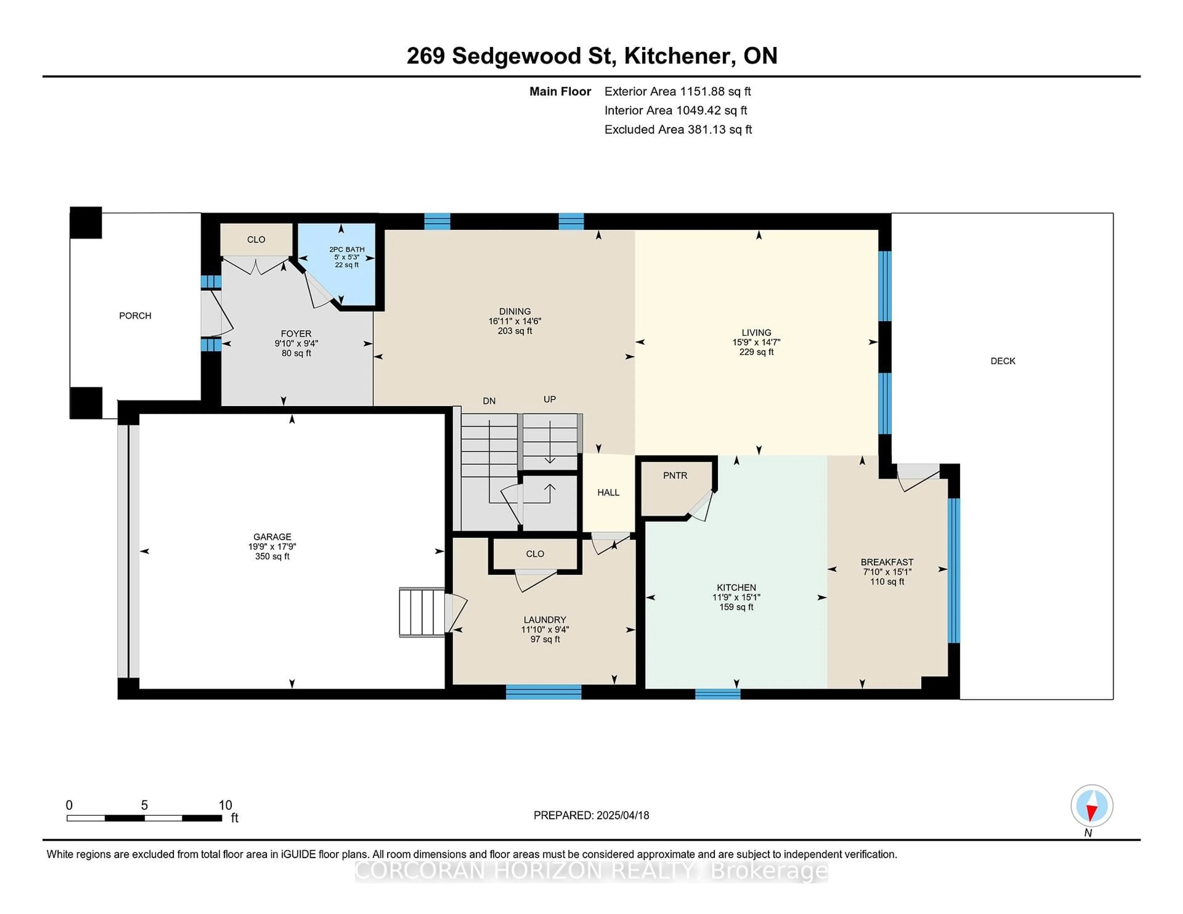 Floor plan for 269 Sedgewood St, Kitchener Ontario N2P 2N3