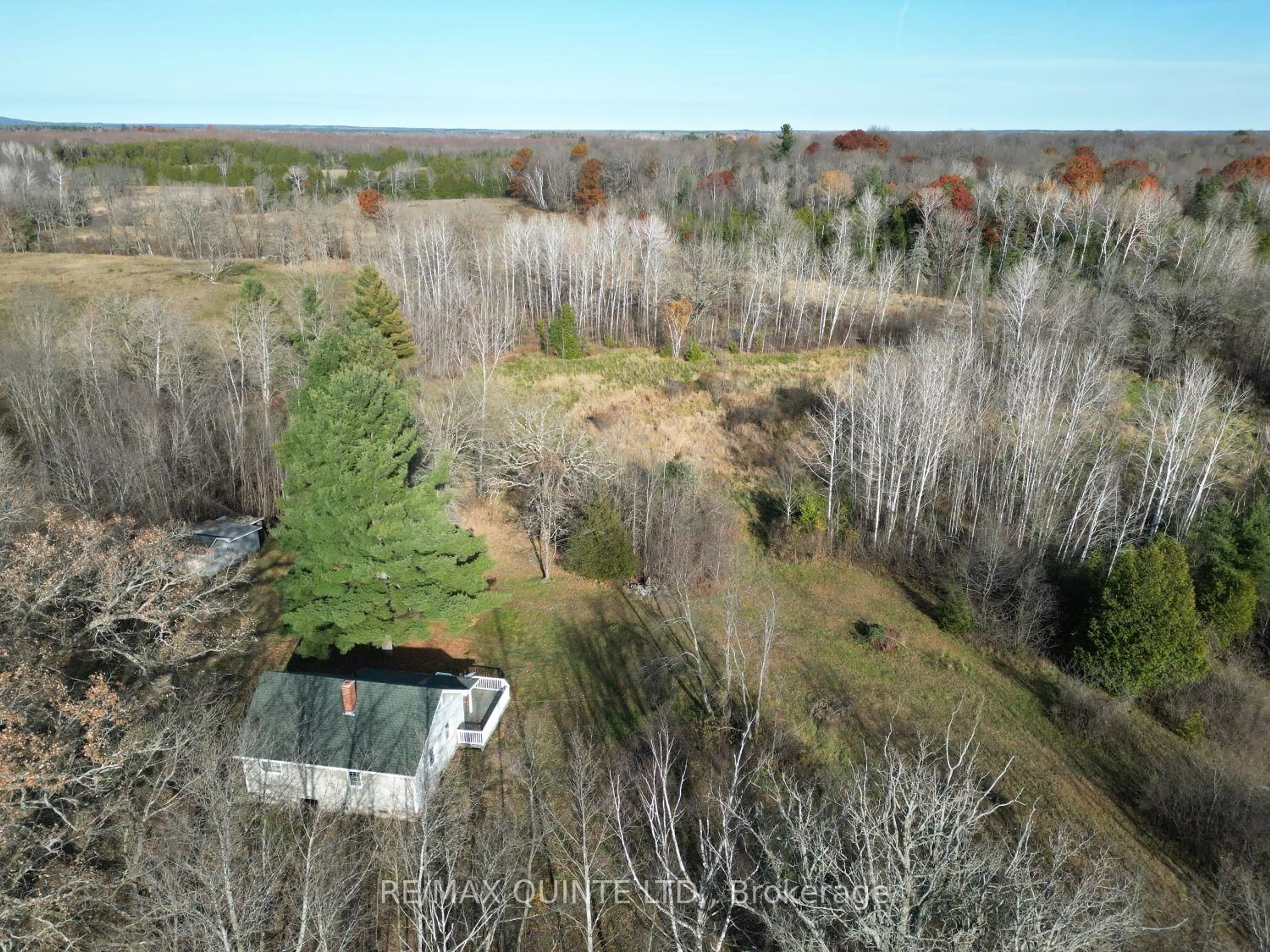 A pic from outside/outdoor area/front of a property/back of a property/a pic from drone, forest/trees view for 1578 Cooper Rd, Madoc Ontario K0K 2K0