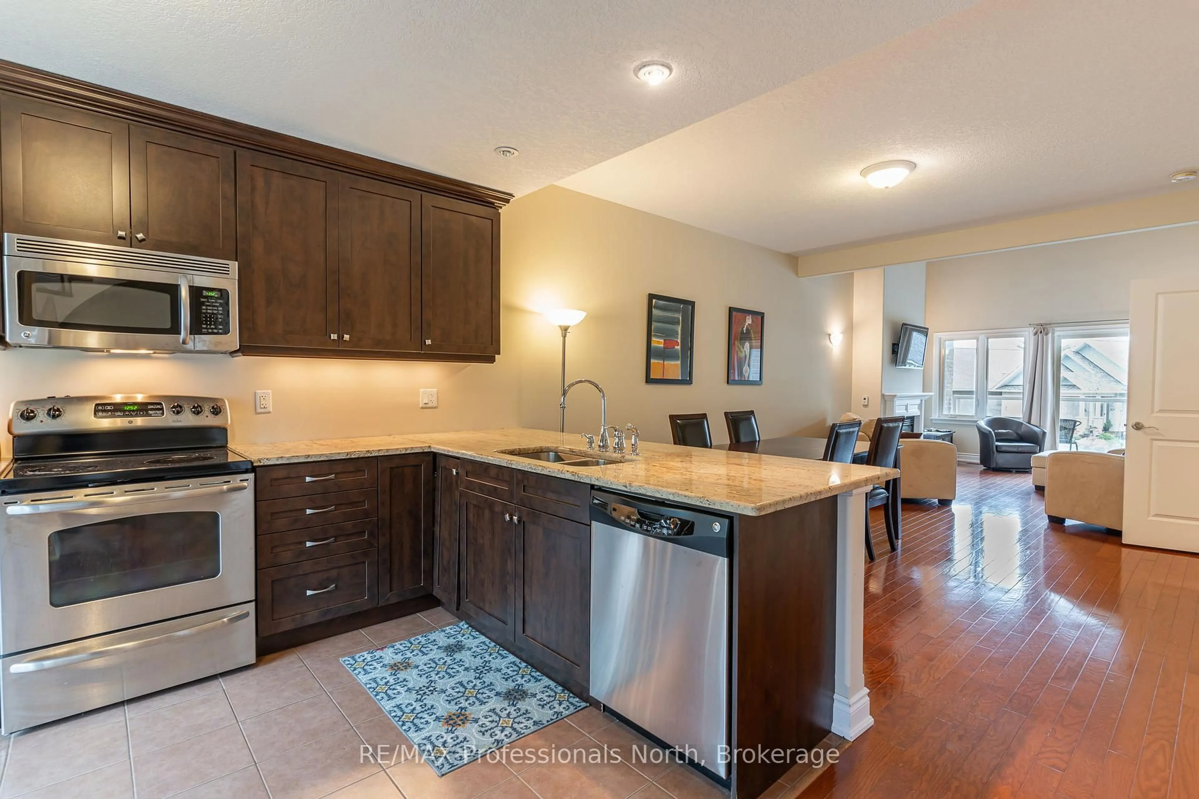 Open concept kitchen, ceramic/tile floor for 46 Webb Circ, Dysart et al Ontario K0M 1S0