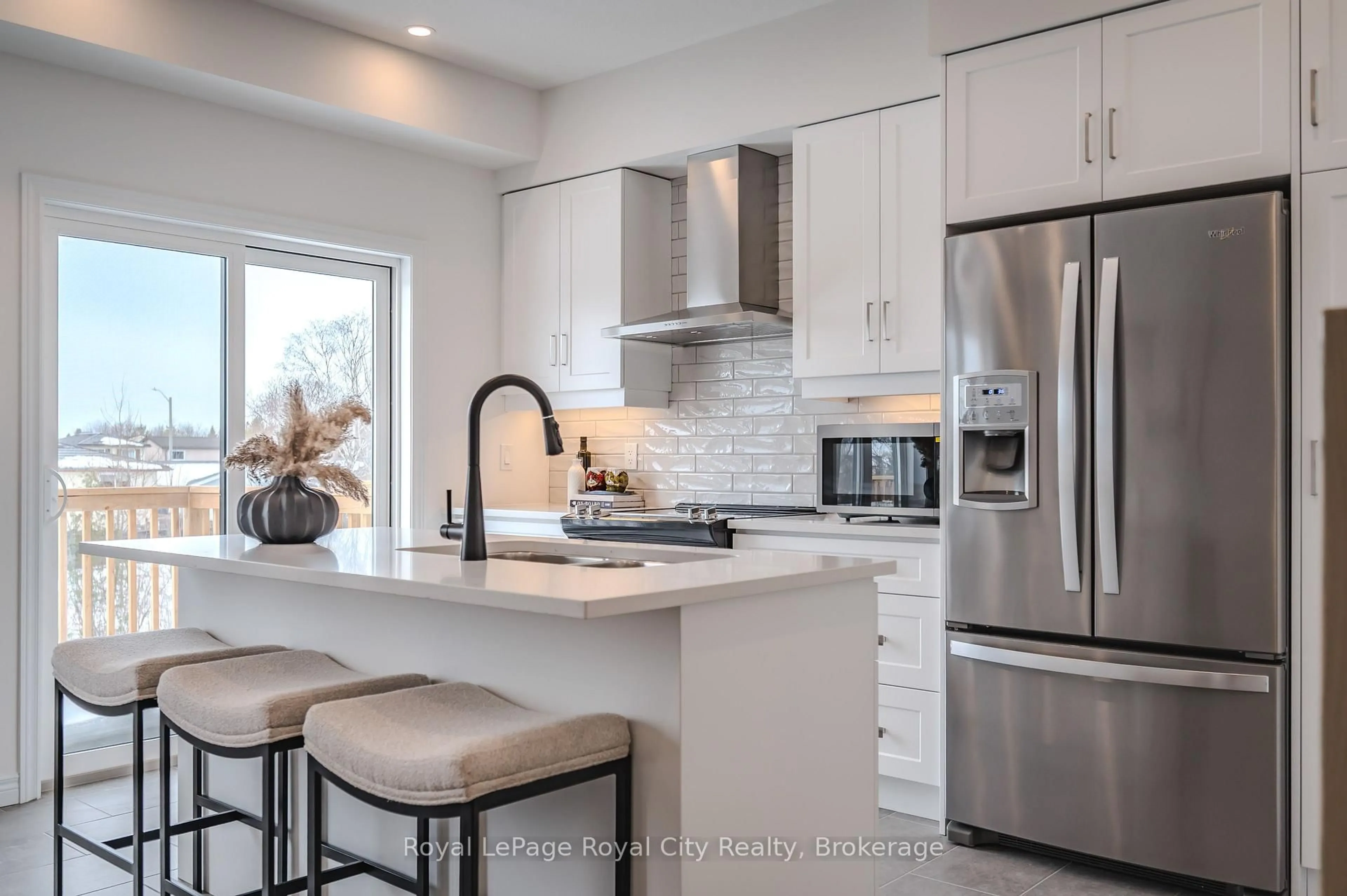 Contemporary kitchen, ceramic/tile floor for 8 Sora Lane, Guelph Ontario N1E 0T4