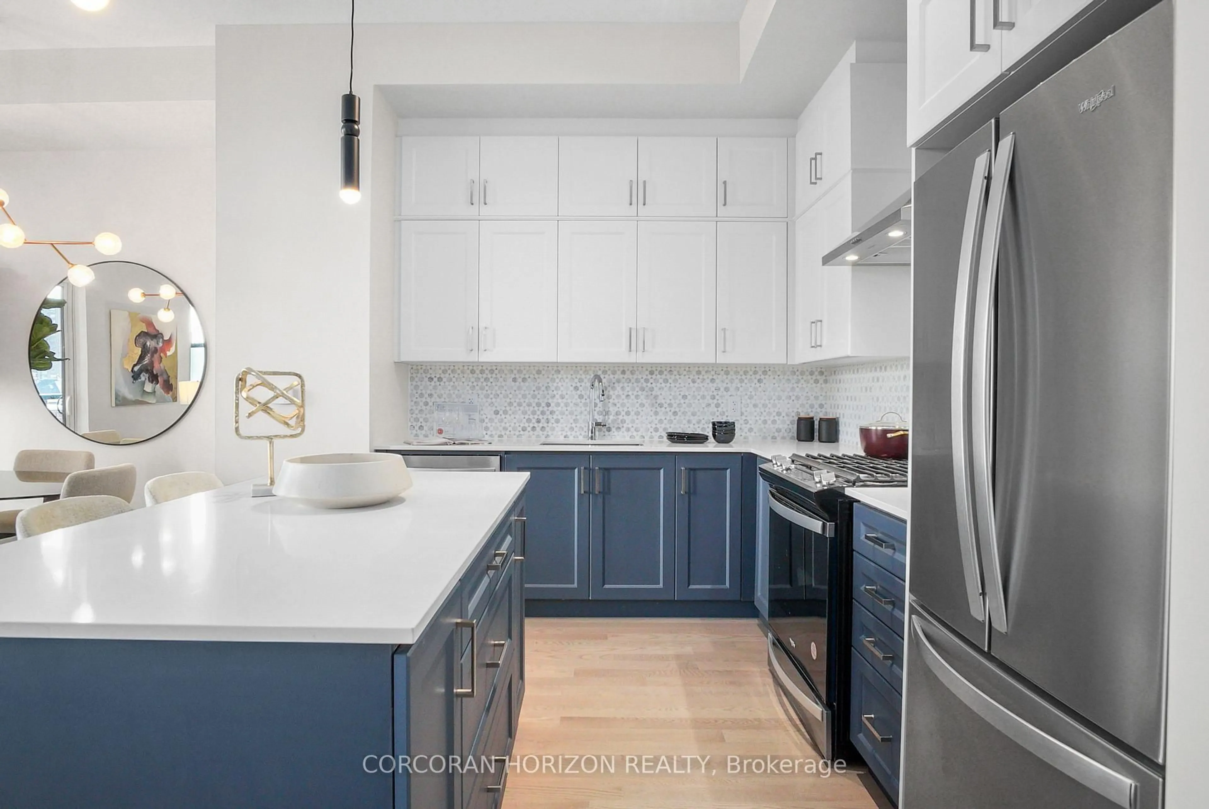 Contemporary kitchen, ceramic/tile floor for 55 Duke St #426, Kitchener Ontario N2H 0C9