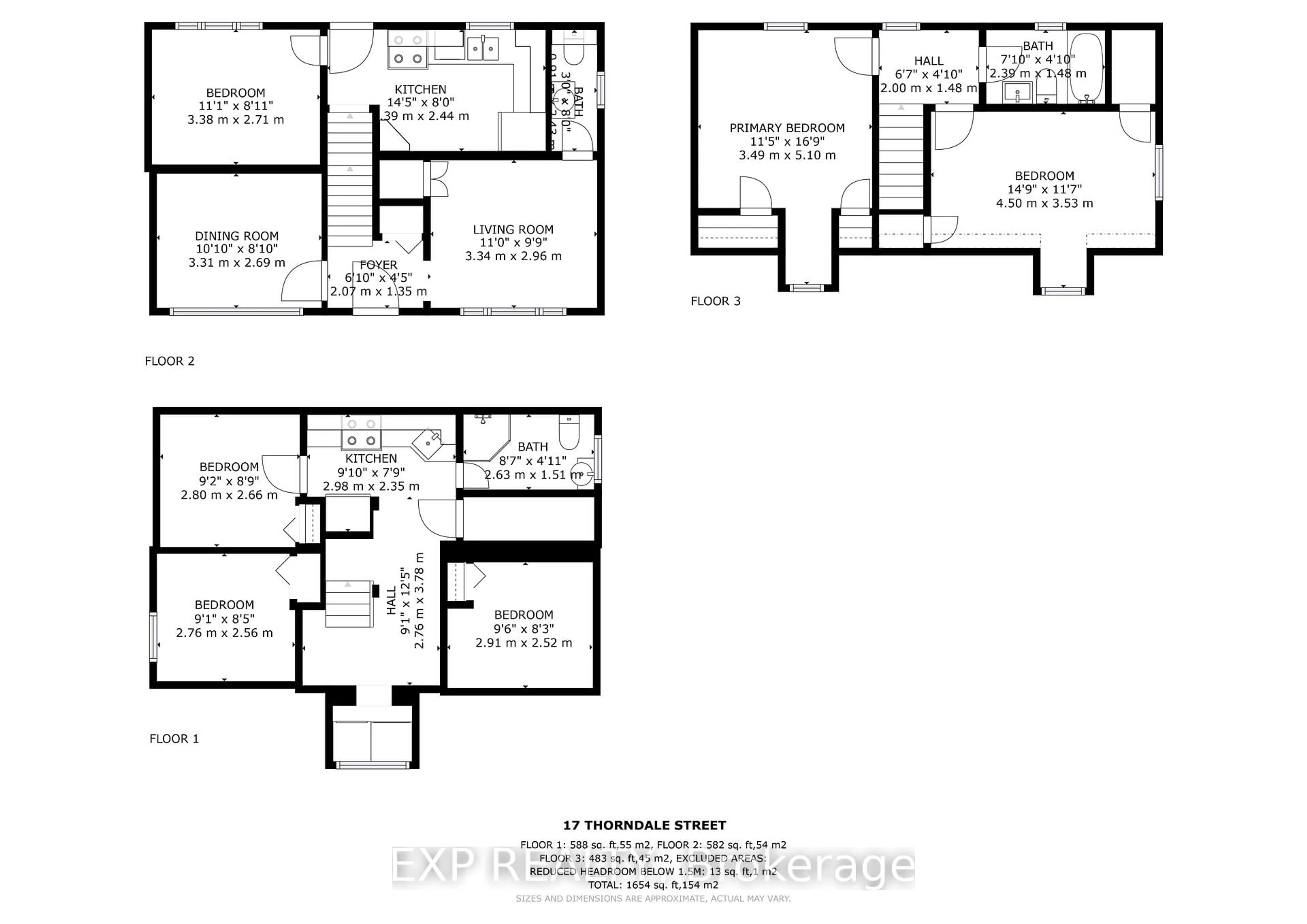 Floor plan for 17 Thorndale St, Hamilton Ontario L8S 3K5