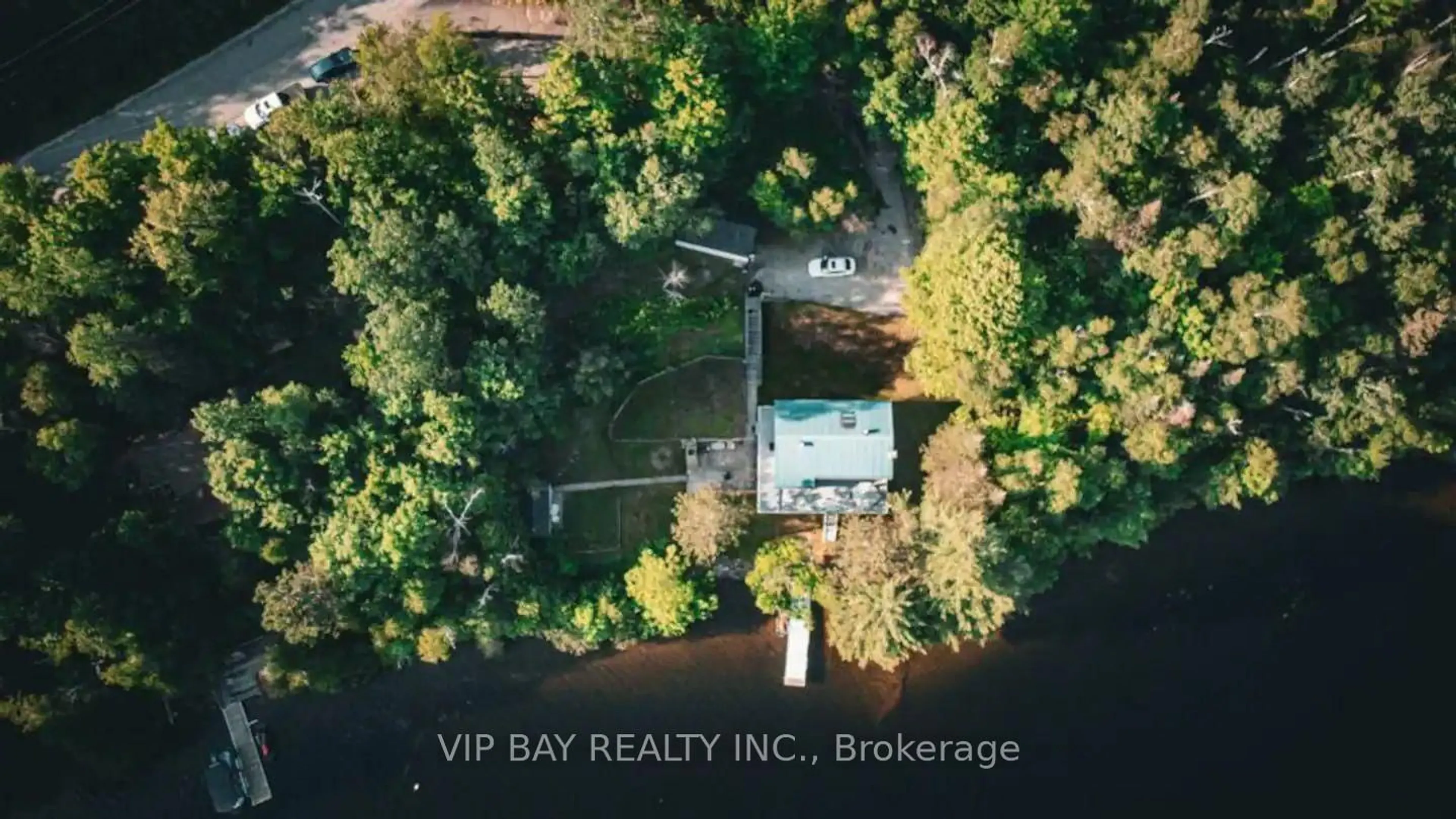 A pic from outside/outdoor area/front of a property/back of a property/a pic from drone, water/lake/river/ocean view for 1421 Northshore Rd, North Bay Ontario P1B 5B9
