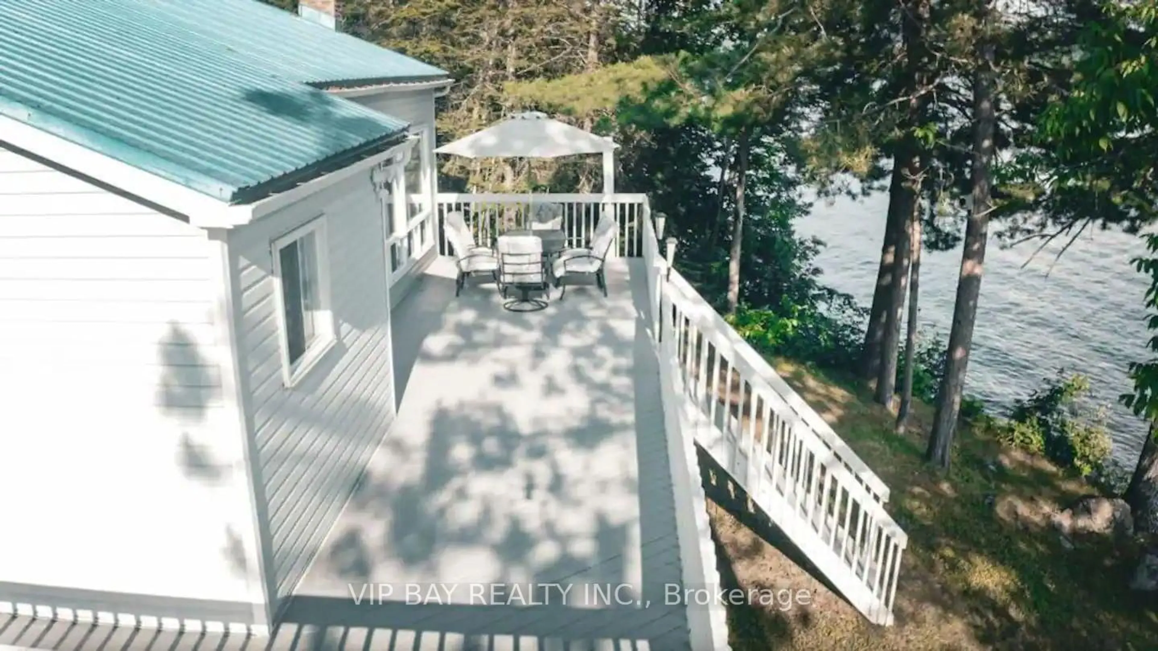 A pic from outside/outdoor area/front of a property/back of a property/a pic from drone, water/lake/river/ocean view for 1421 Northshore Rd, North Bay Ontario P1B 5B9