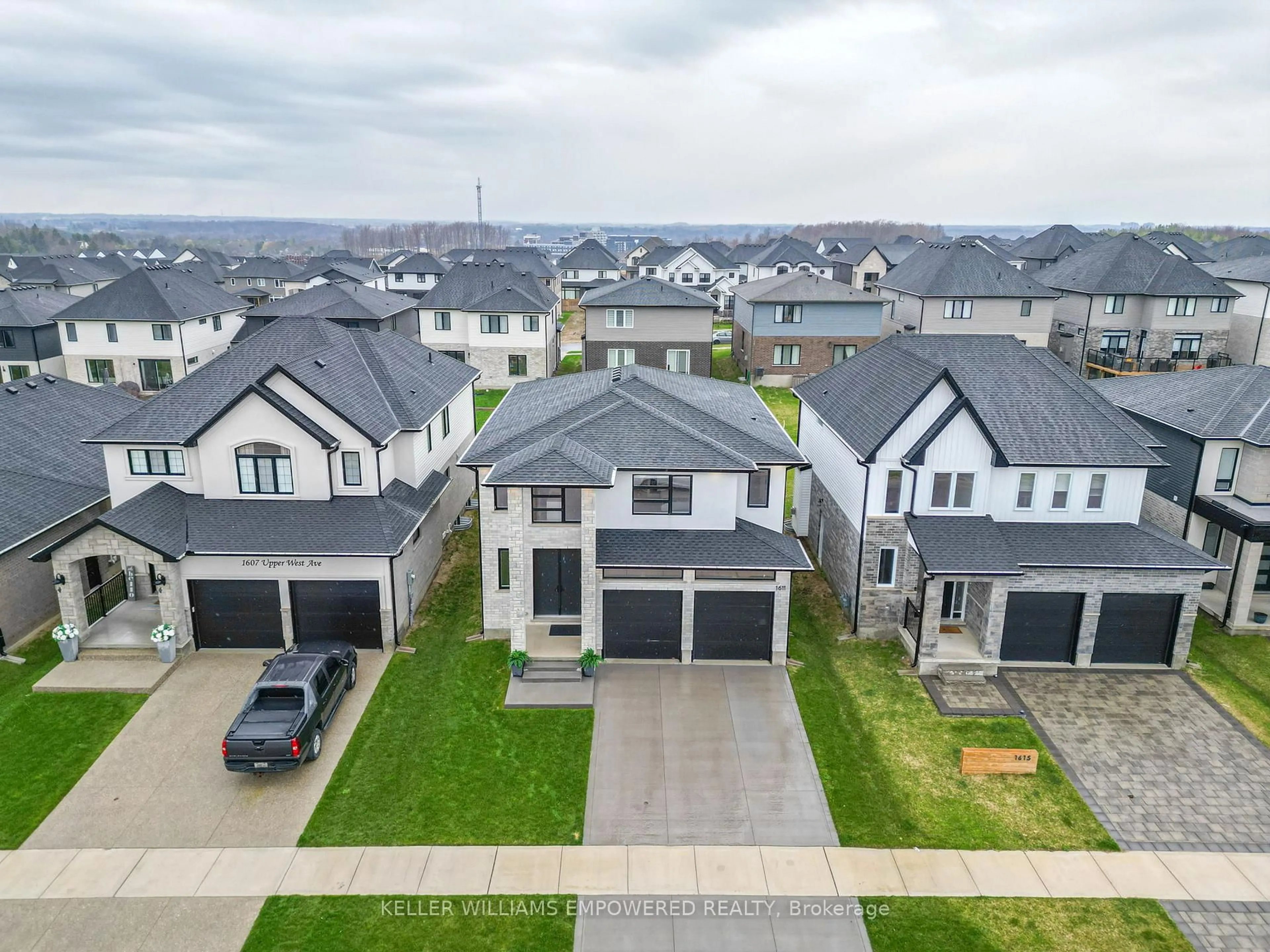A pic from outside/outdoor area/front of a property/back of a property/a pic from drone, street for 1611 Upper West Ave, London South Ontario N6K 0M2