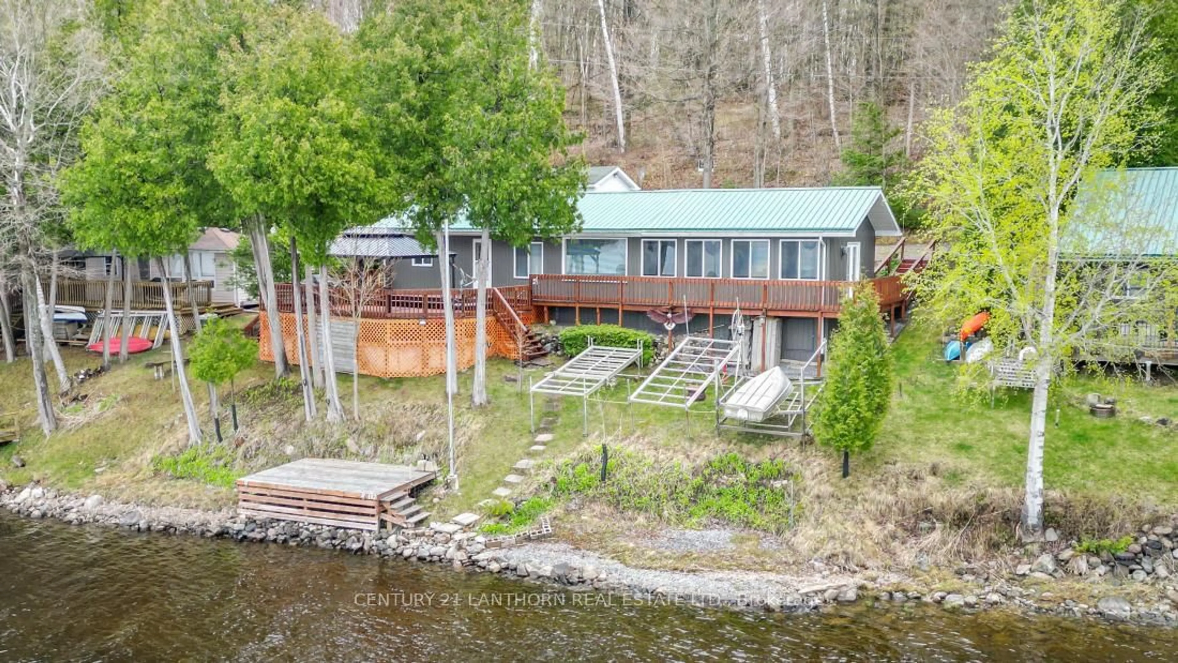 A pic from outside/outdoor area/front of a property/back of a property/a pic from drone, water/lake/river/ocean view for 192 Blakely Lane, Madoc Ontario K0K 2K0