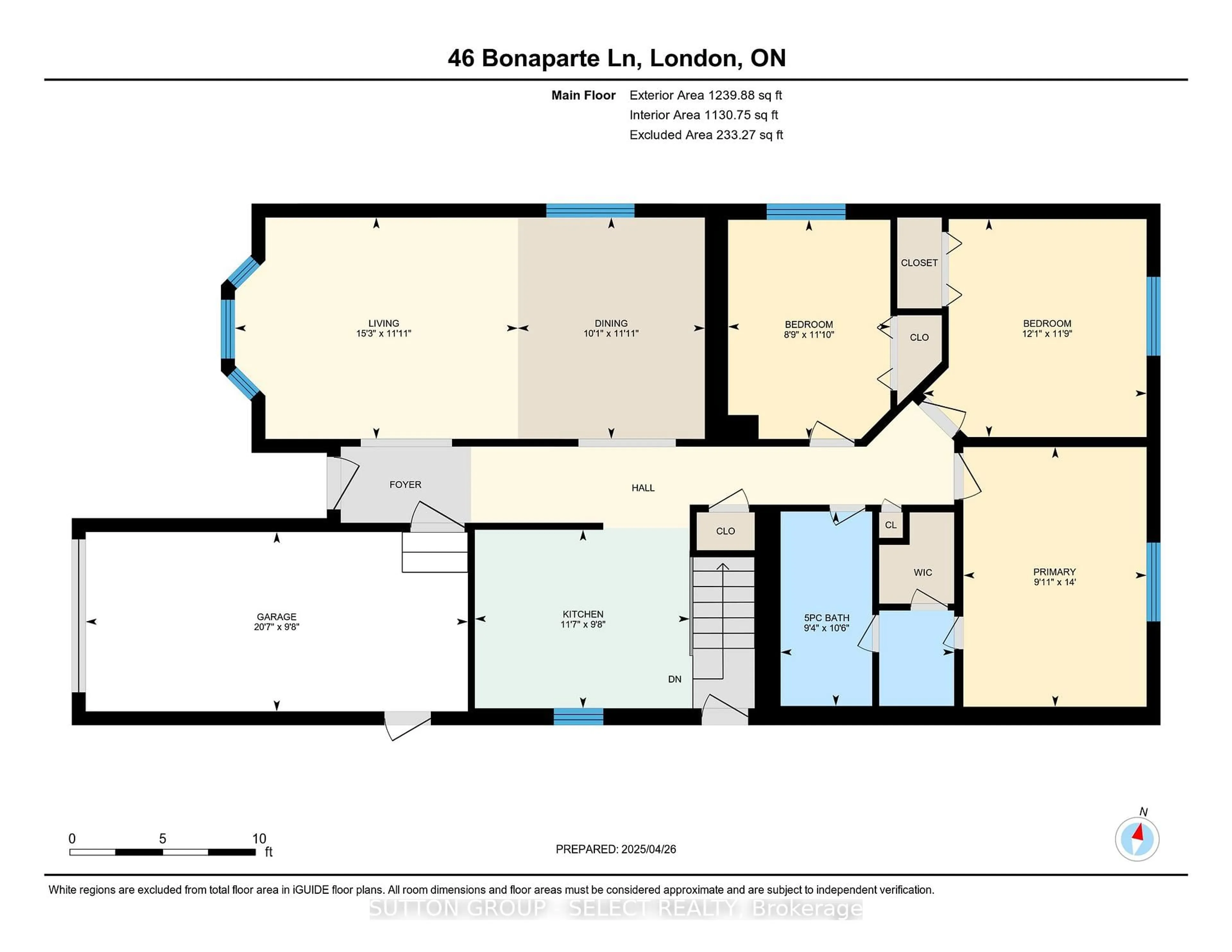 Floor plan for 46 Bonaparte Lane, London East Ontario N5V 4A8