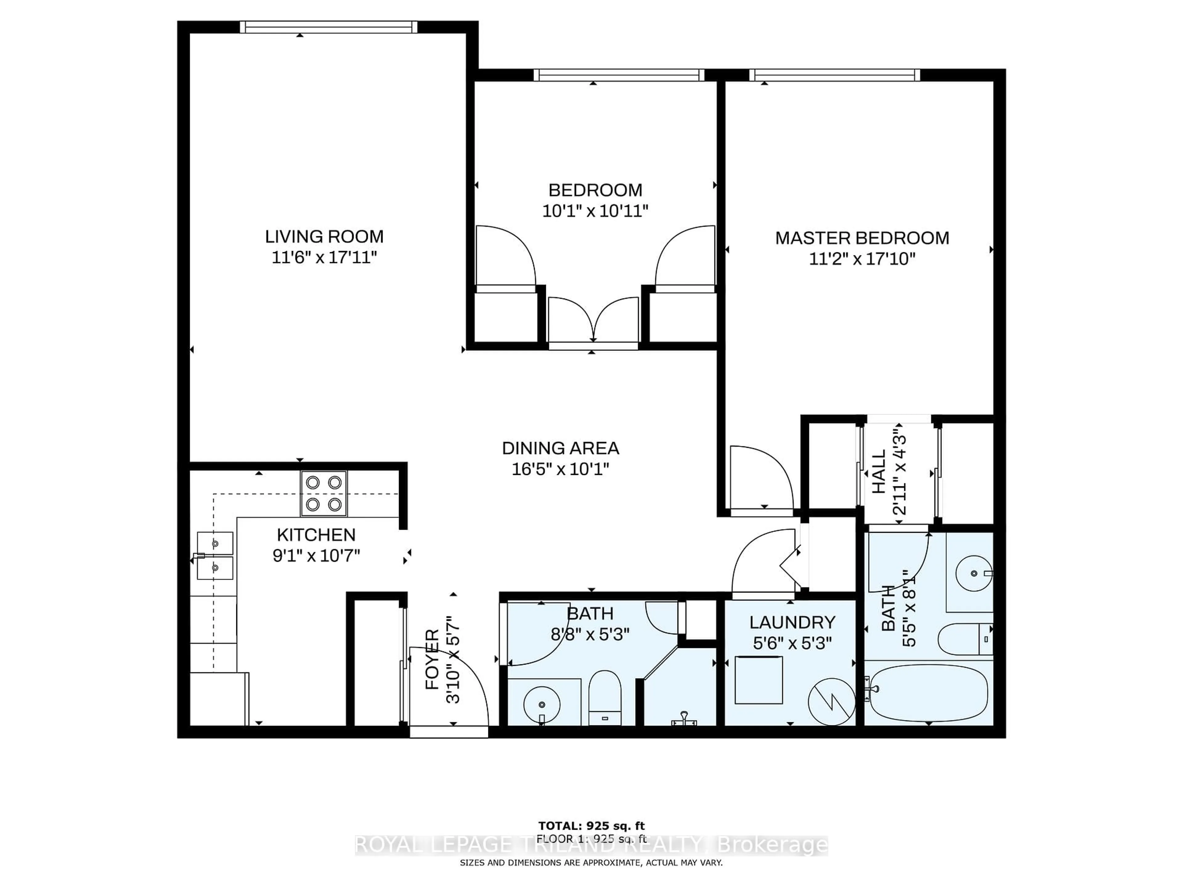 Floor plan for 1510 Richmond St #605, London North Ontario N6G 4V2