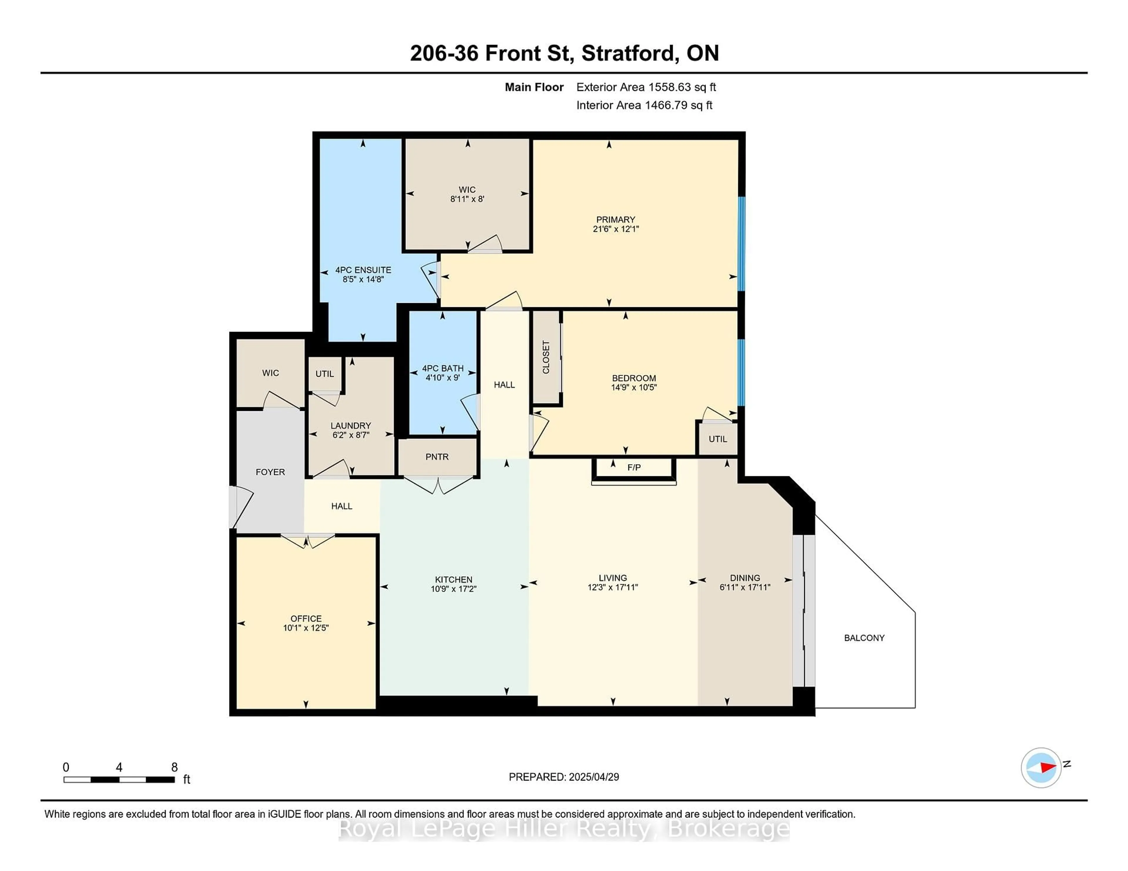 Floor plan for 36 Front St #206, Stratford Ontario N5A 0C2