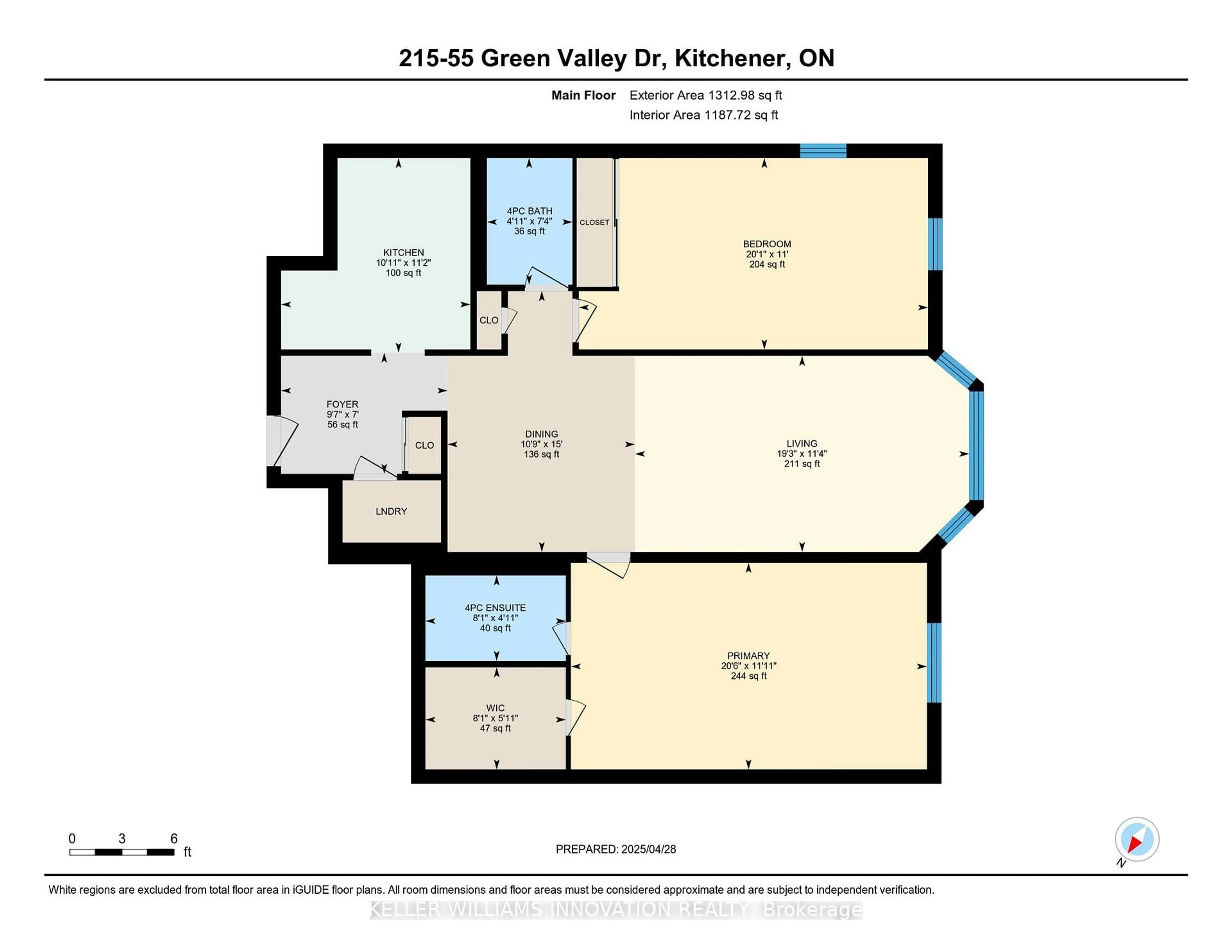 Floor plan for 55 Green Valley Dr #215, Kitchener Ontario N2P 1Z6