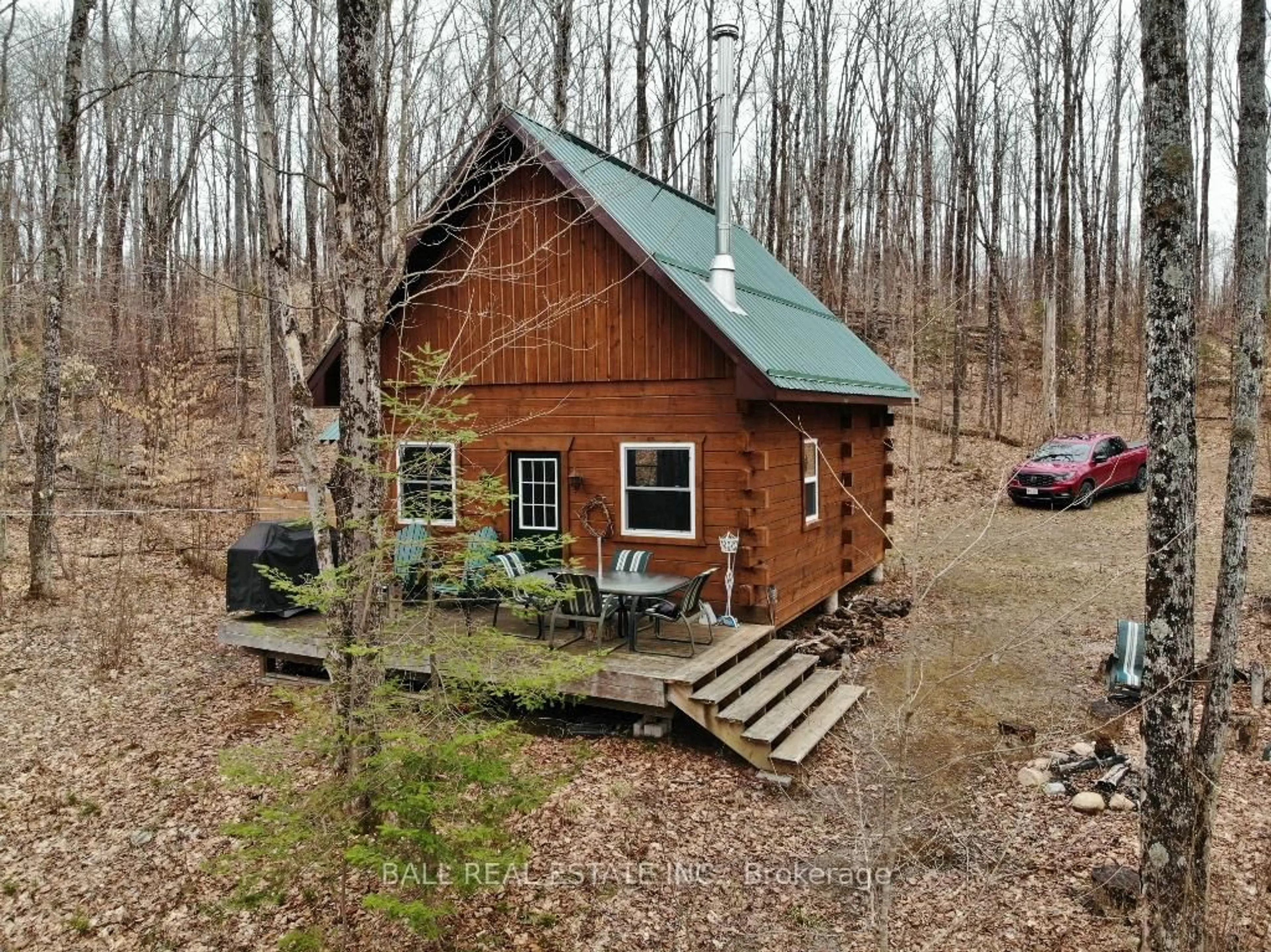 A pic from outside/outdoor area/front of a property/back of a property/a pic from drone, forest/trees view for 851A The Ridge Rd, Coe Hill Ontario K0L 1P0