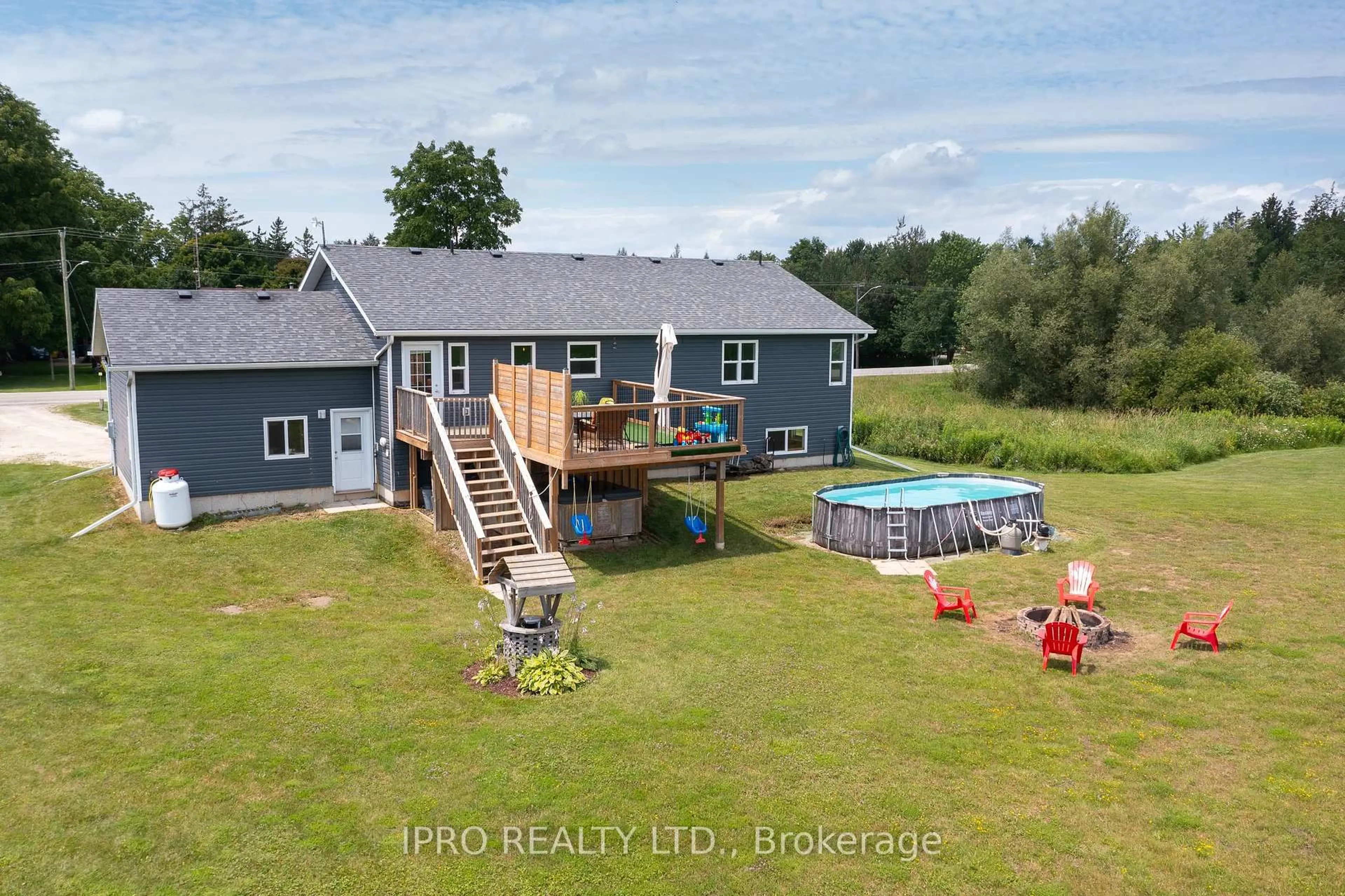 A pic from outside/outdoor area/front of a property/back of a property/a pic from drone, water/lake/river/ocean view for 8961 Wellington Road 16 N/A, Wellington North Ontario N0G 2E0