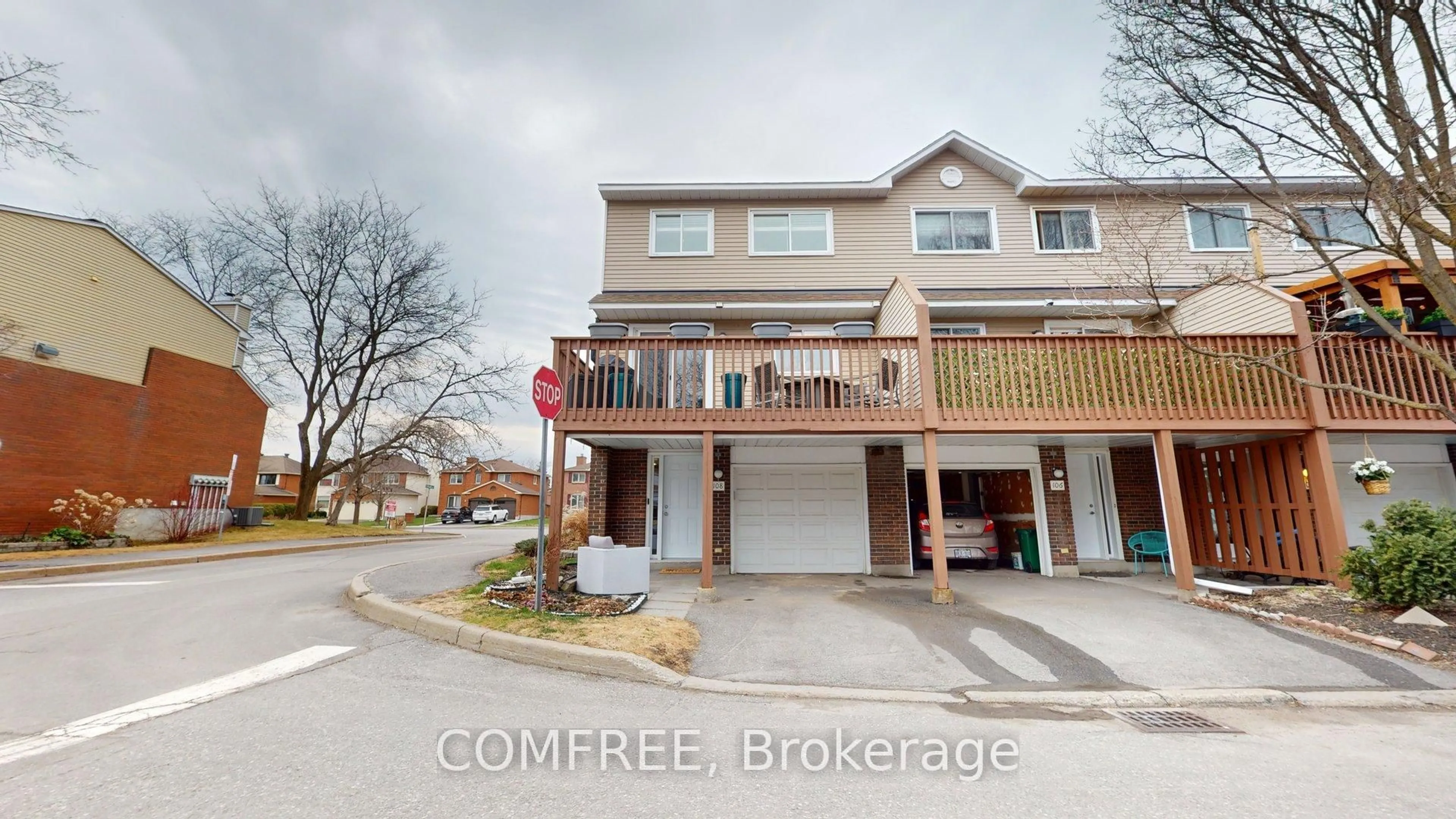 A pic from outside/outdoor area/front of a property/back of a property/a pic from drone, street for 108 Esterlawn Private, Ottawa Ontario K2A 4B5
