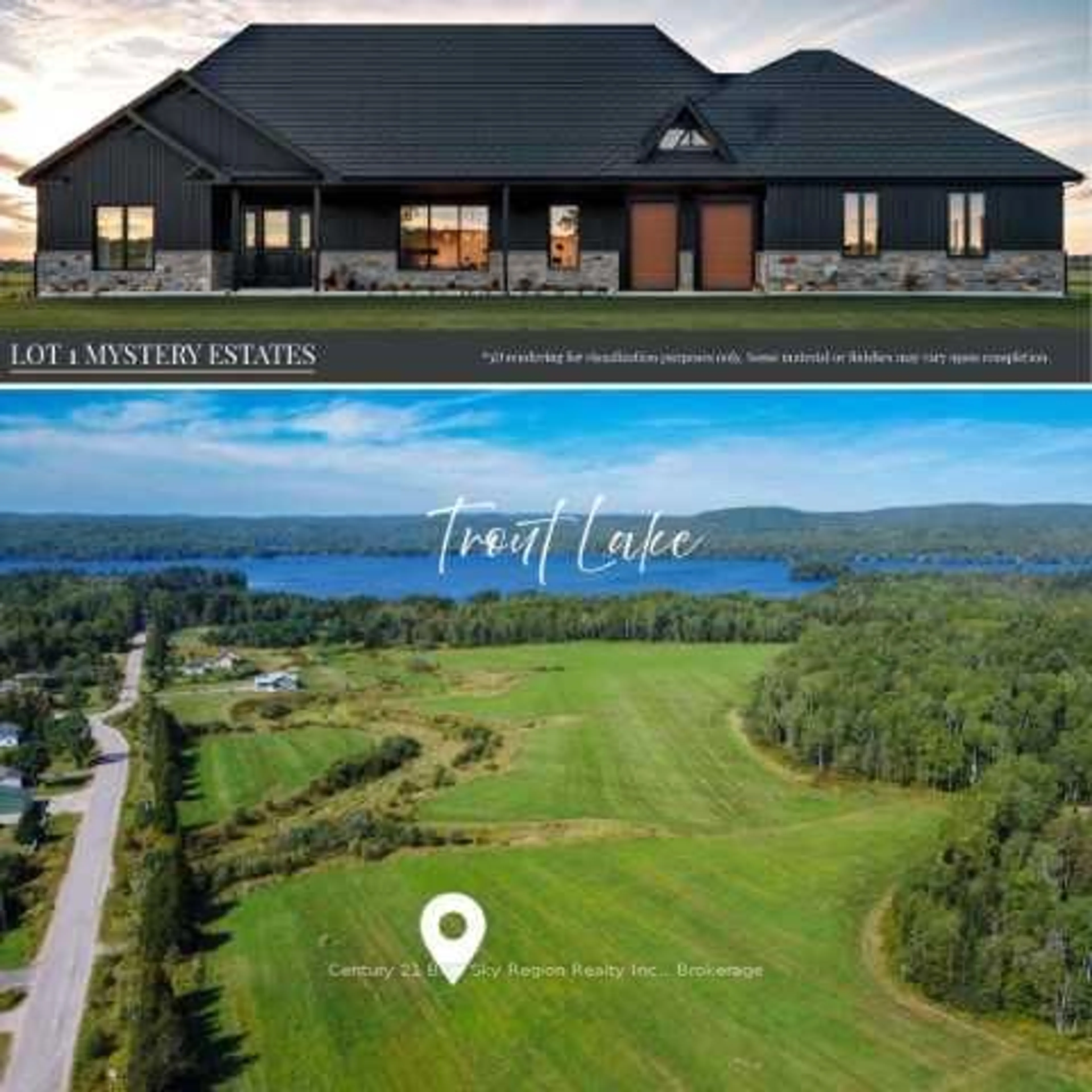 A pic from outside/outdoor area/front of a property/back of a property/a pic from drone, water/lake/river/ocean view for Lot 1 Centennial Cres, East Ferris Ontario P0H 1K0