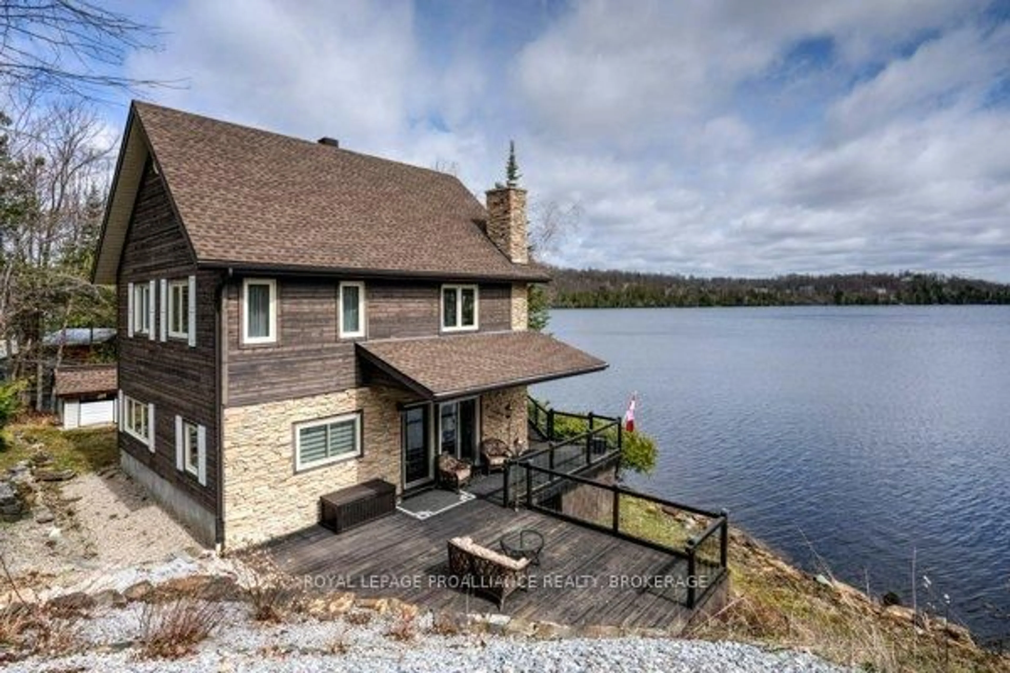 Patio, water/lake/river/ocean view for 2000 Brewer Rd, Sharbot Lake Ontario K0H 2P0