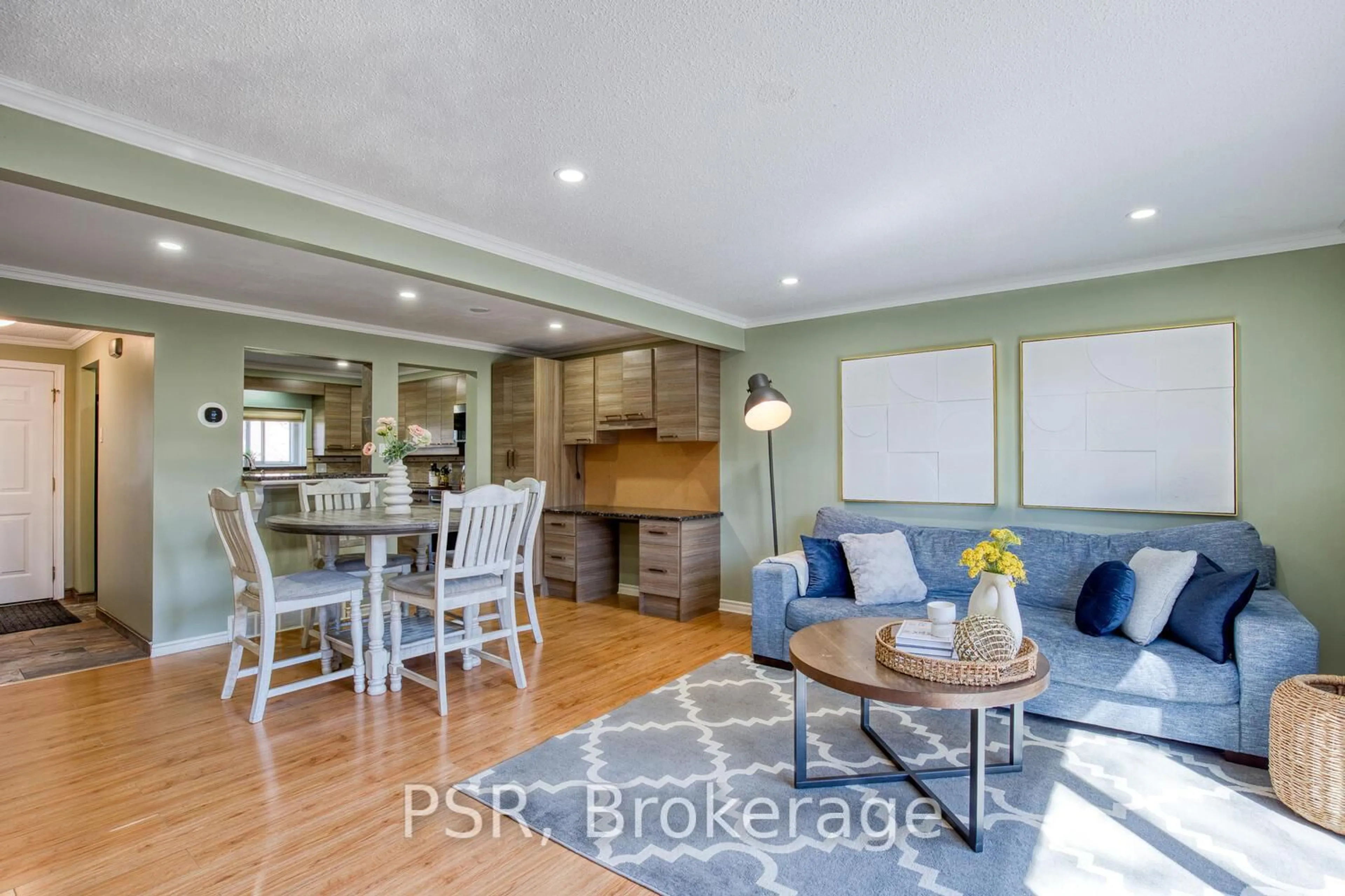 Open concept kitchen, wood/laminate floor for 11 Grand River Blvd #20, Kitchener Ontario N2A 2T2