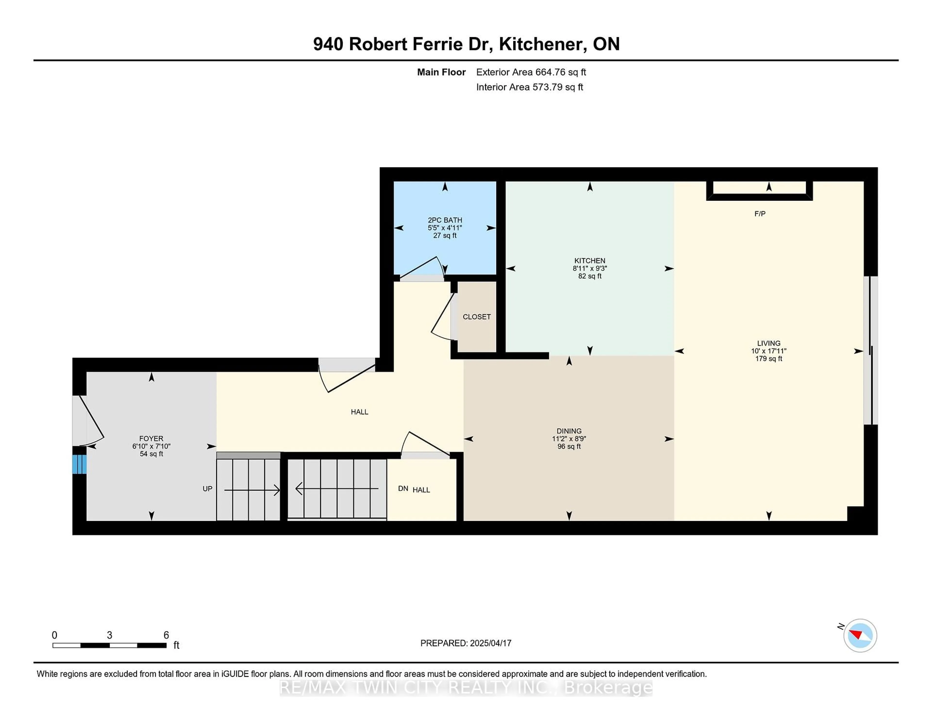 Floor plan for 940 Robert Ferrie Dr, Kitchener Ontario N2R 0P9
