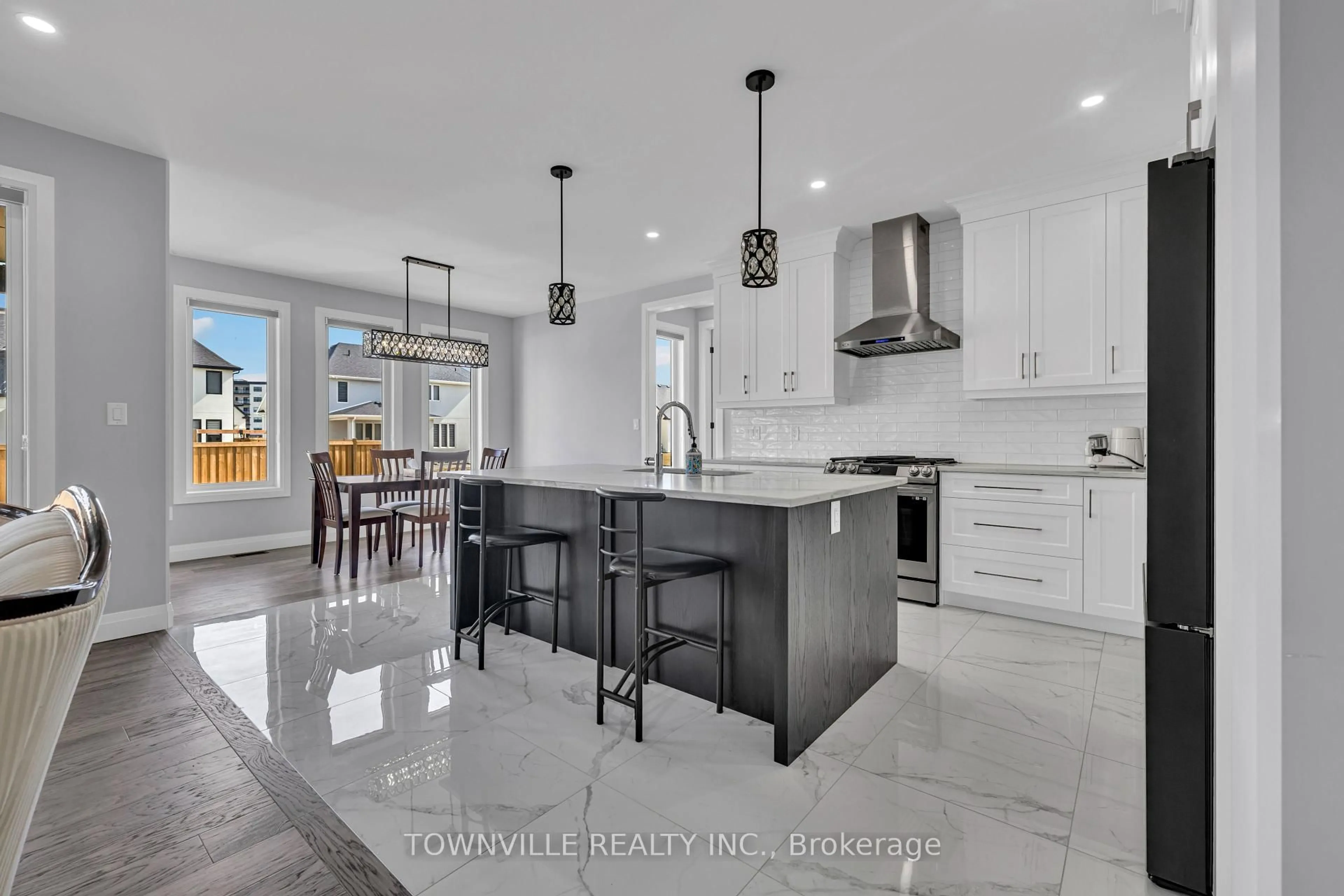 Open concept kitchen, ceramic/tile floor for 1564 Virtue Lane, Windsor Ontario N8S 0A8
