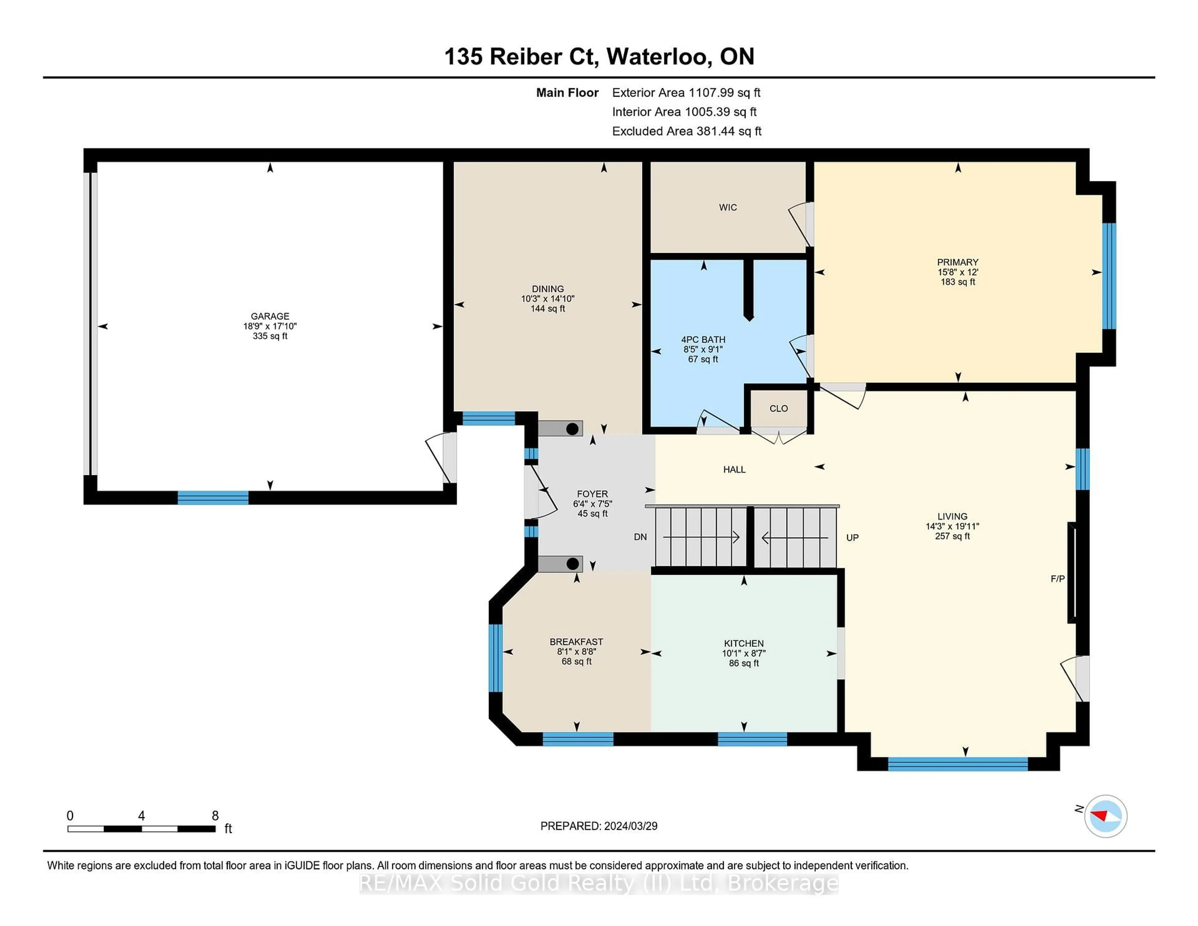 Floor plan for 135 Reiber Crt, Waterloo Ontario N2L 6M9
