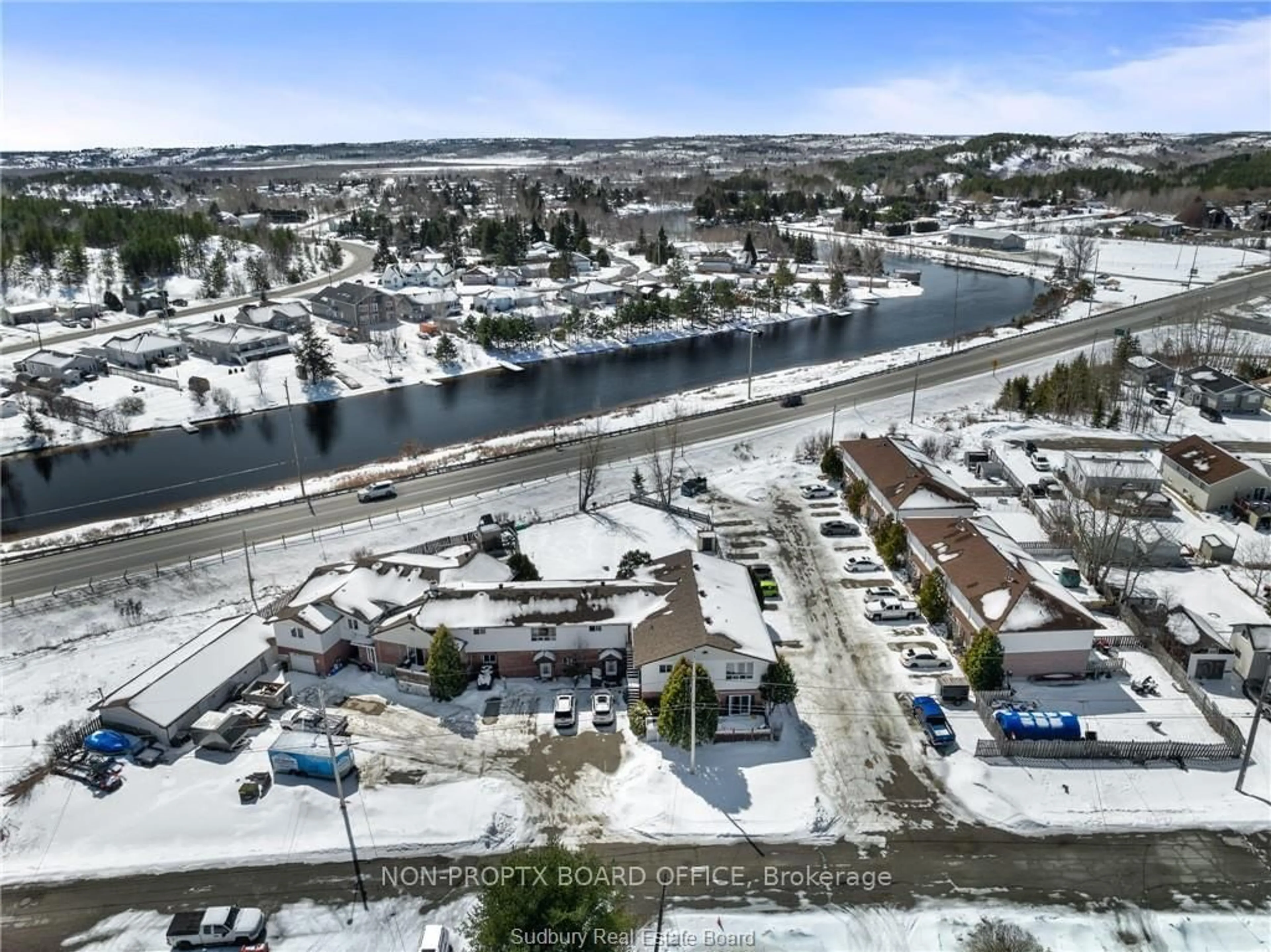 A pic from outside/outdoor area/front of a property/back of a property/a pic from drone, water/lake/river/ocean view for 29 Laren St, Greater Sudbury Ontario P0M 3C0