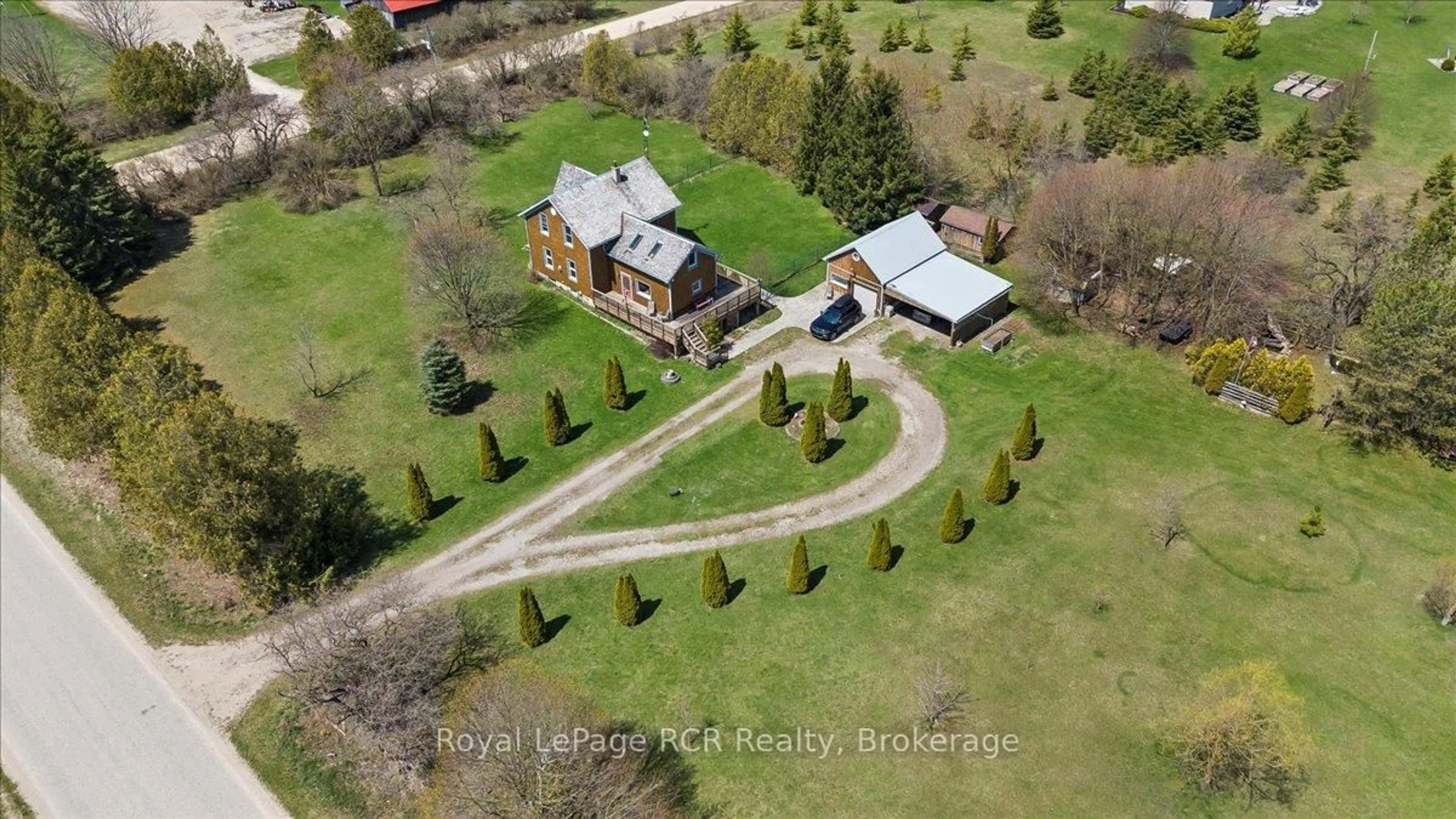 A pic from outside/outdoor area/front of a property/back of a property/a pic from drone, street for 382007 Concession 4 NDR N/A, West Grey Ontario N4N 3B9