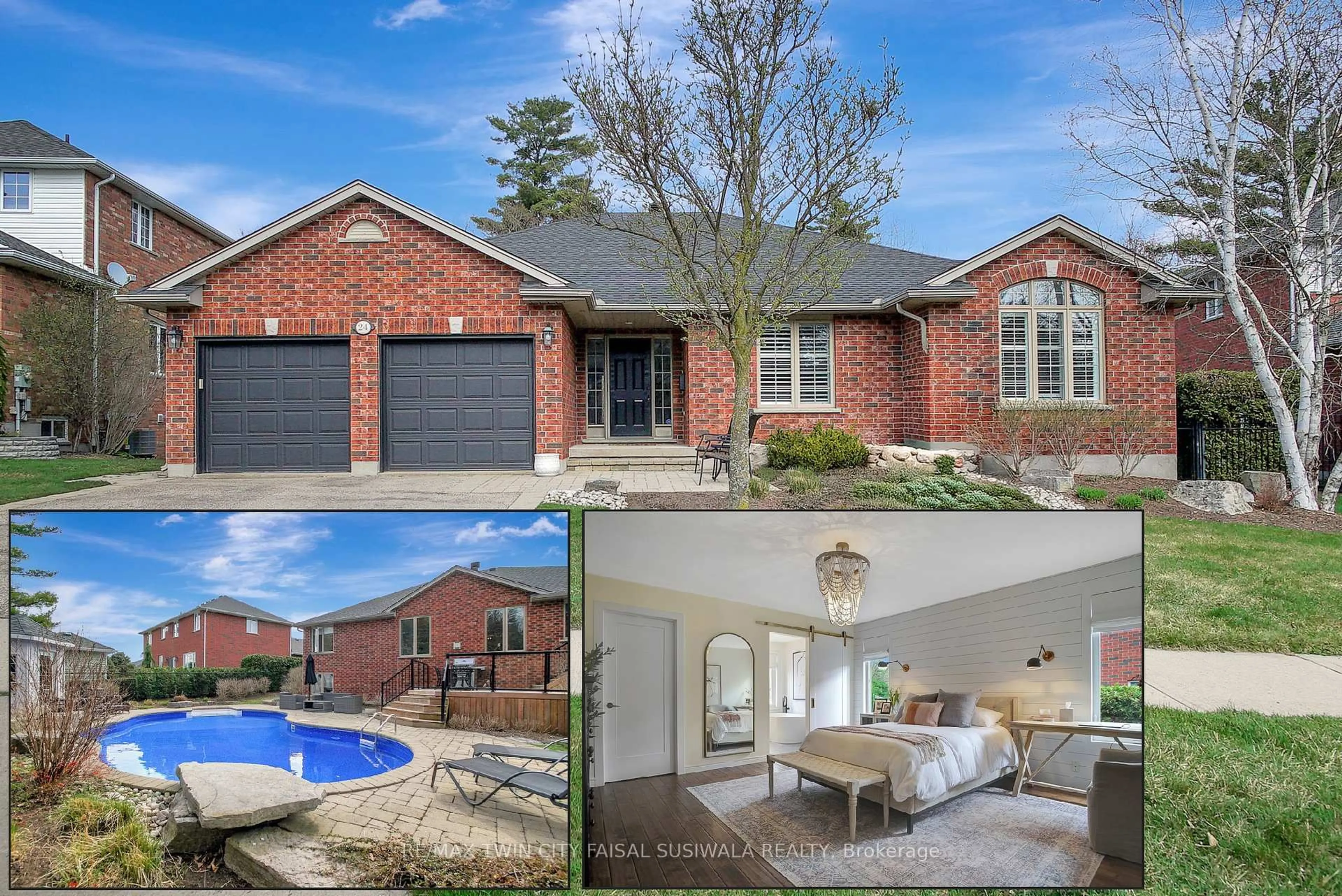 Home with brick exterior material, unknown for 24 Cottonwood Cres, Cambridge Ontario N1T 2A7