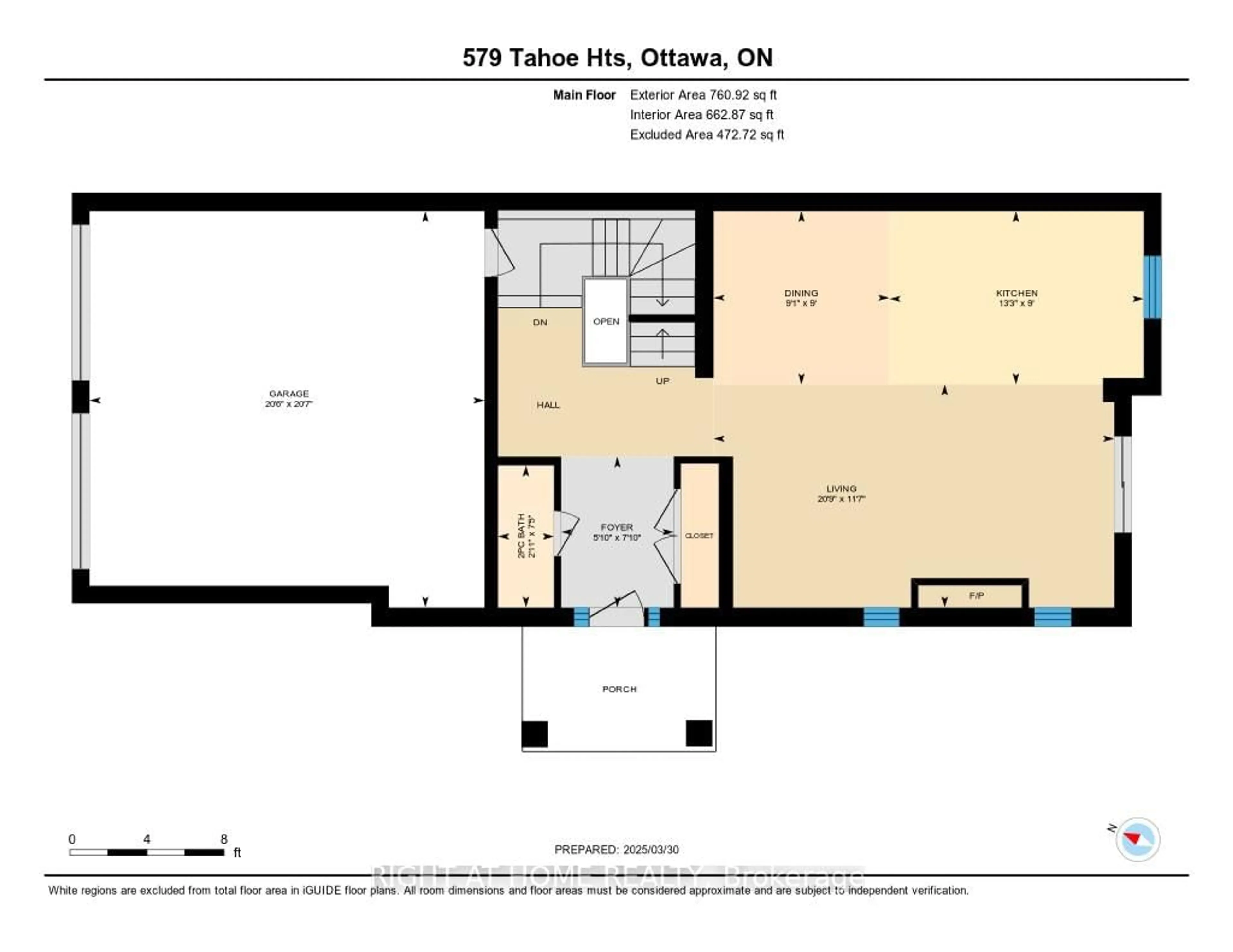 Floor plan for 579 Tahoe Hts, Ottawa Ontario K1T 0X4