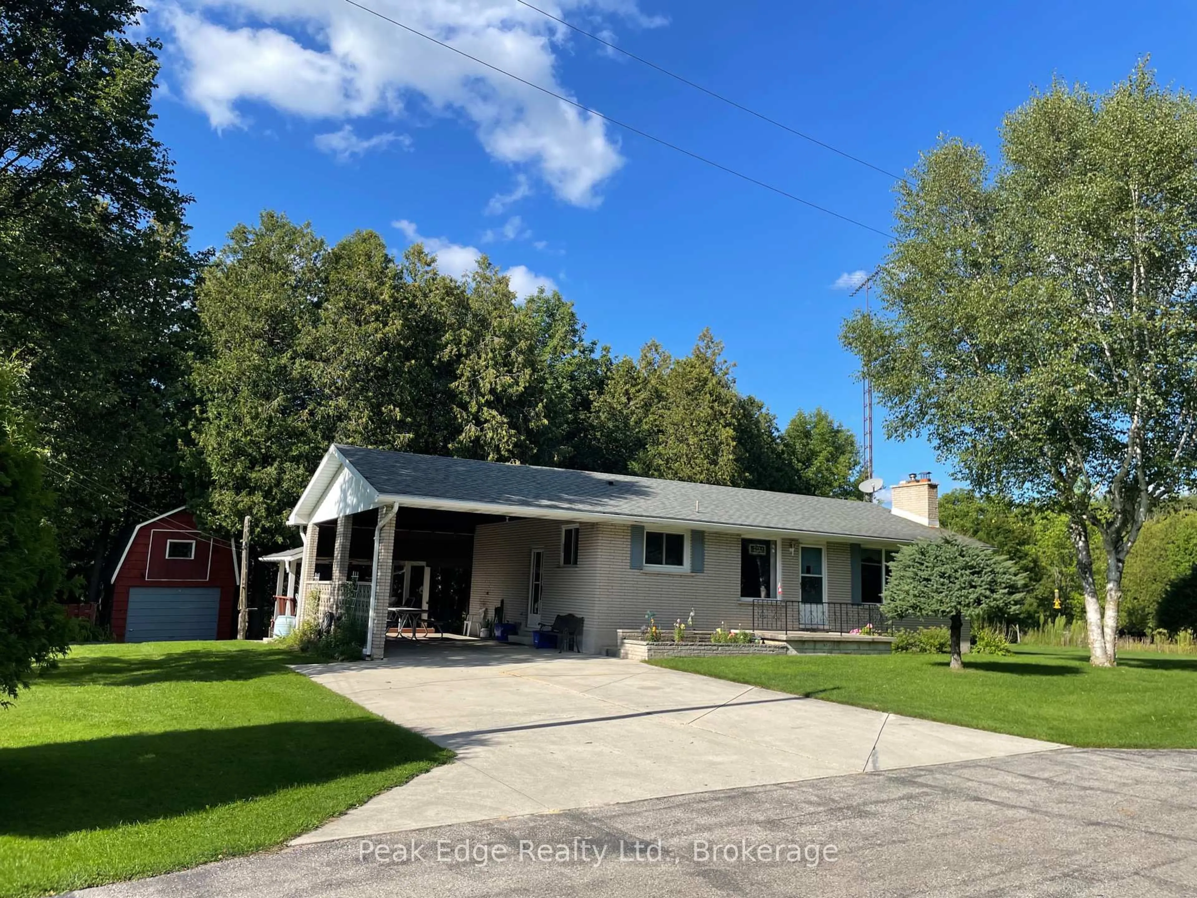 A pic from outside/outdoor area/front of a property/back of a property/a pic from drone, street for 33443 Grey Rd 28 Rd, West Grey Ontario N4N 3B9