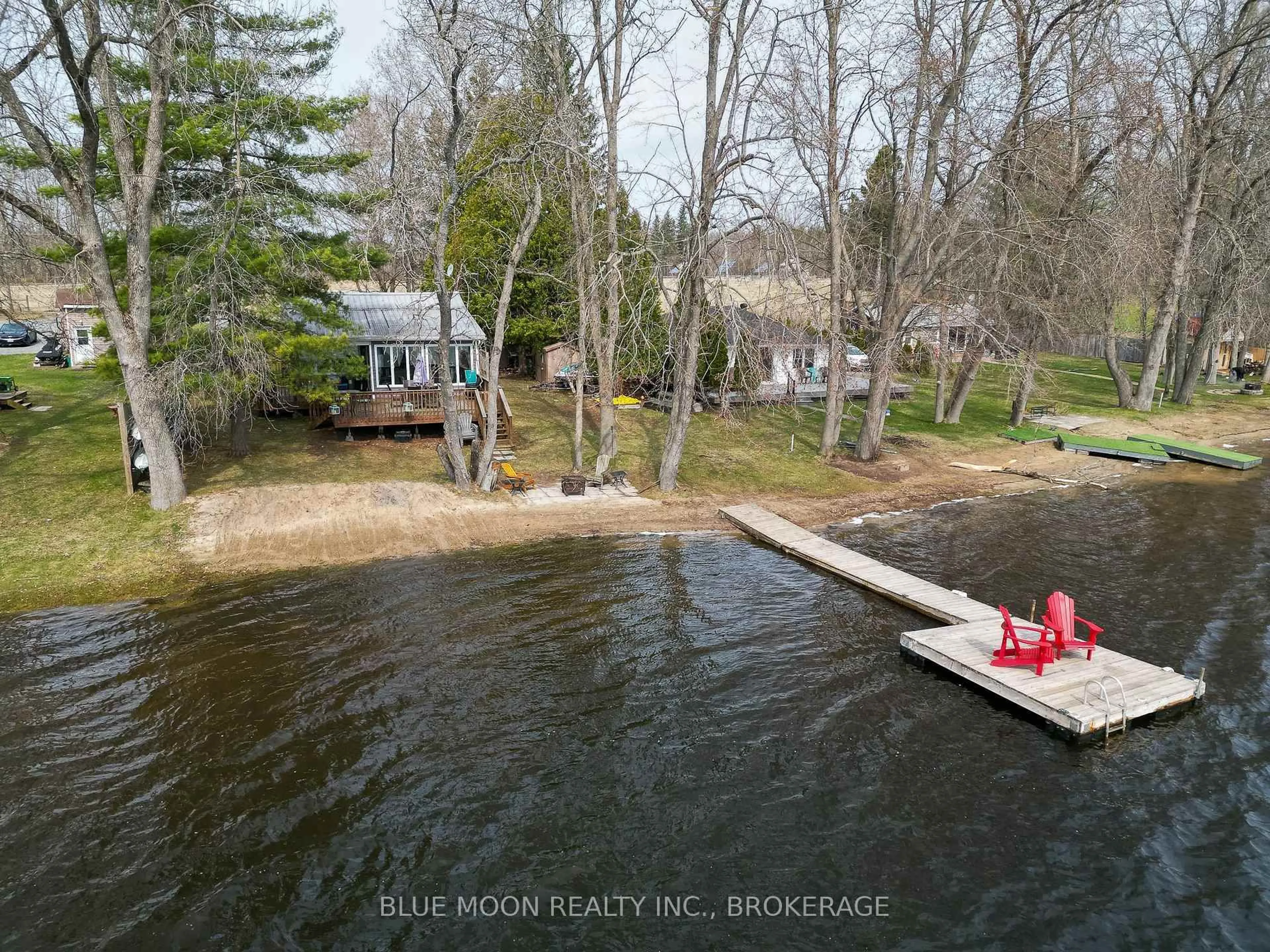 A pic from outside/outdoor area/front of a property/back of a property/a pic from drone, water/lake/river/ocean view for 1058 Memory Lane, Verona Ontario K0H 2W0