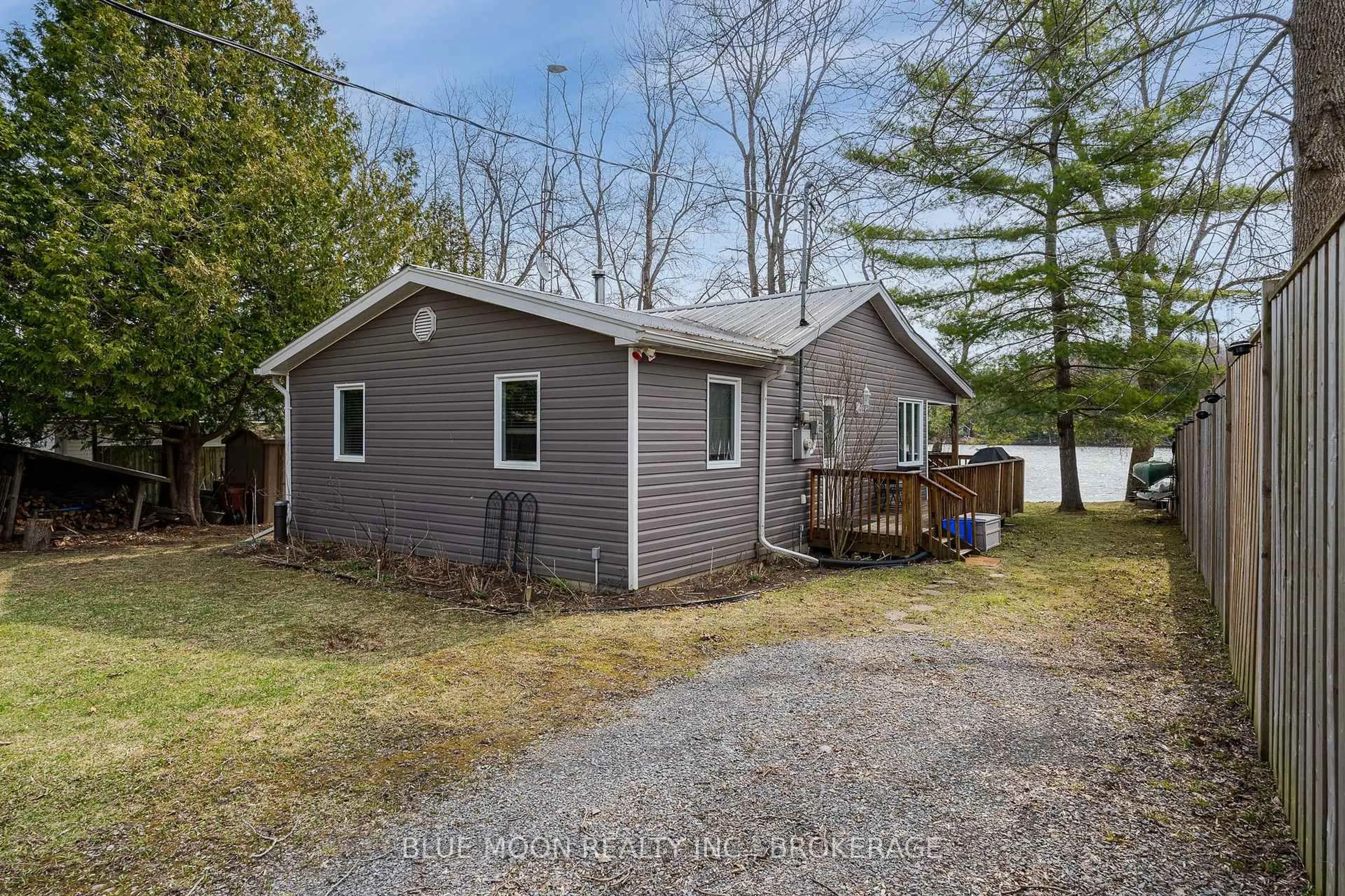 A pic from outside/outdoor area/front of a property/back of a property/a pic from drone, water/lake/river/ocean view for 1058 Memory Lane, Verona Ontario K0H 2W0