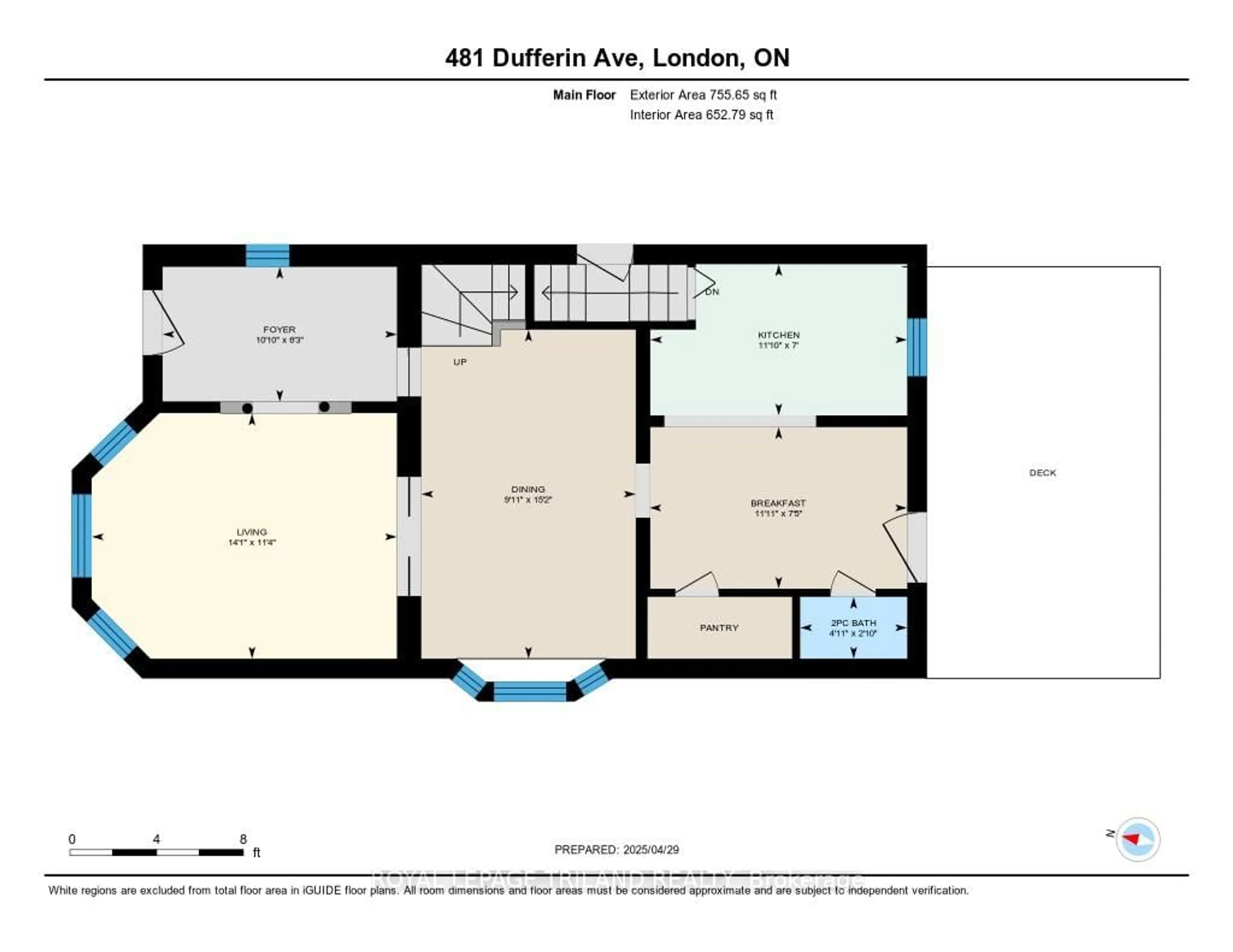Floor plan for 481 Dufferin Ave, London Ontario N6B 2A1