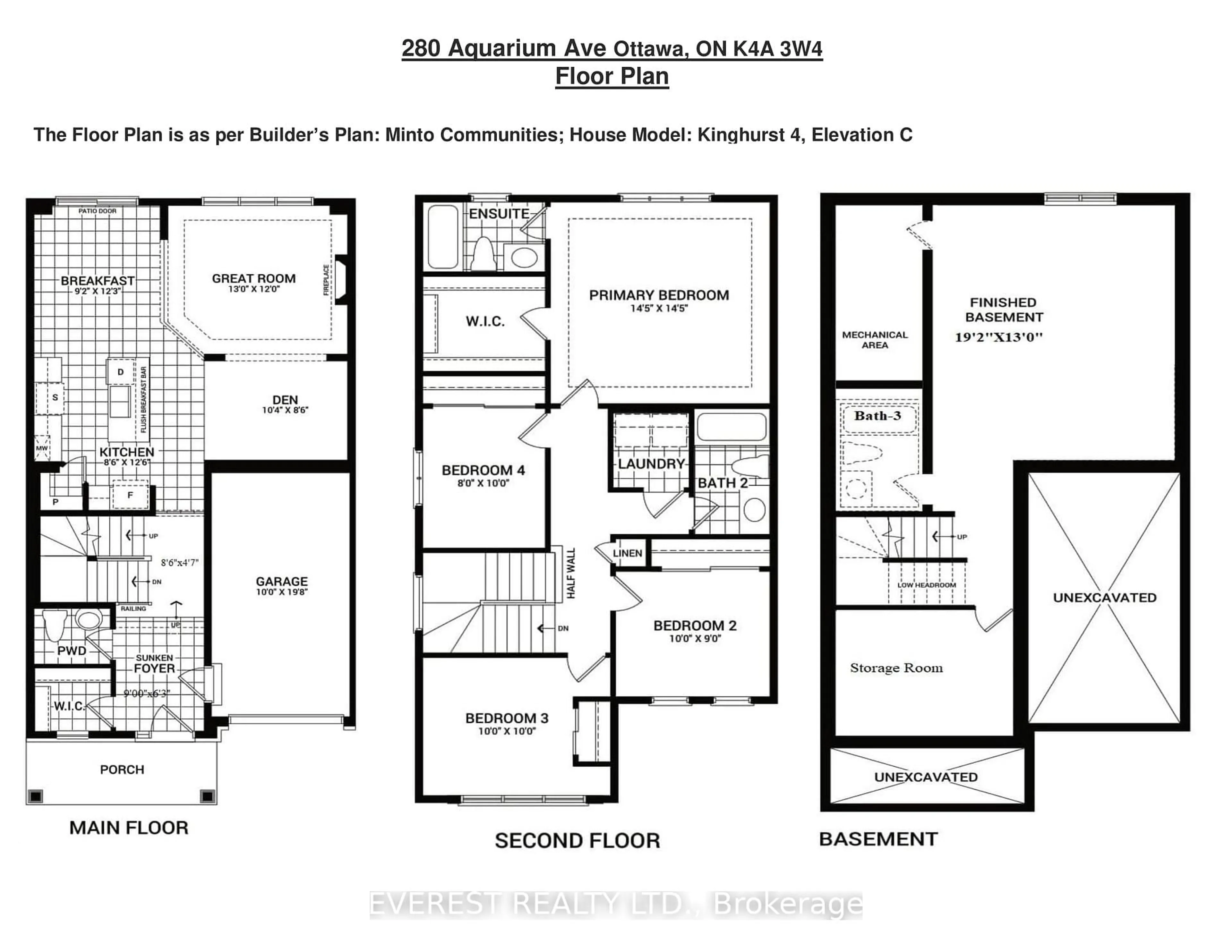 Floor plan for 280 Aquarium Ave, Orleans Ontario K4A 1L3